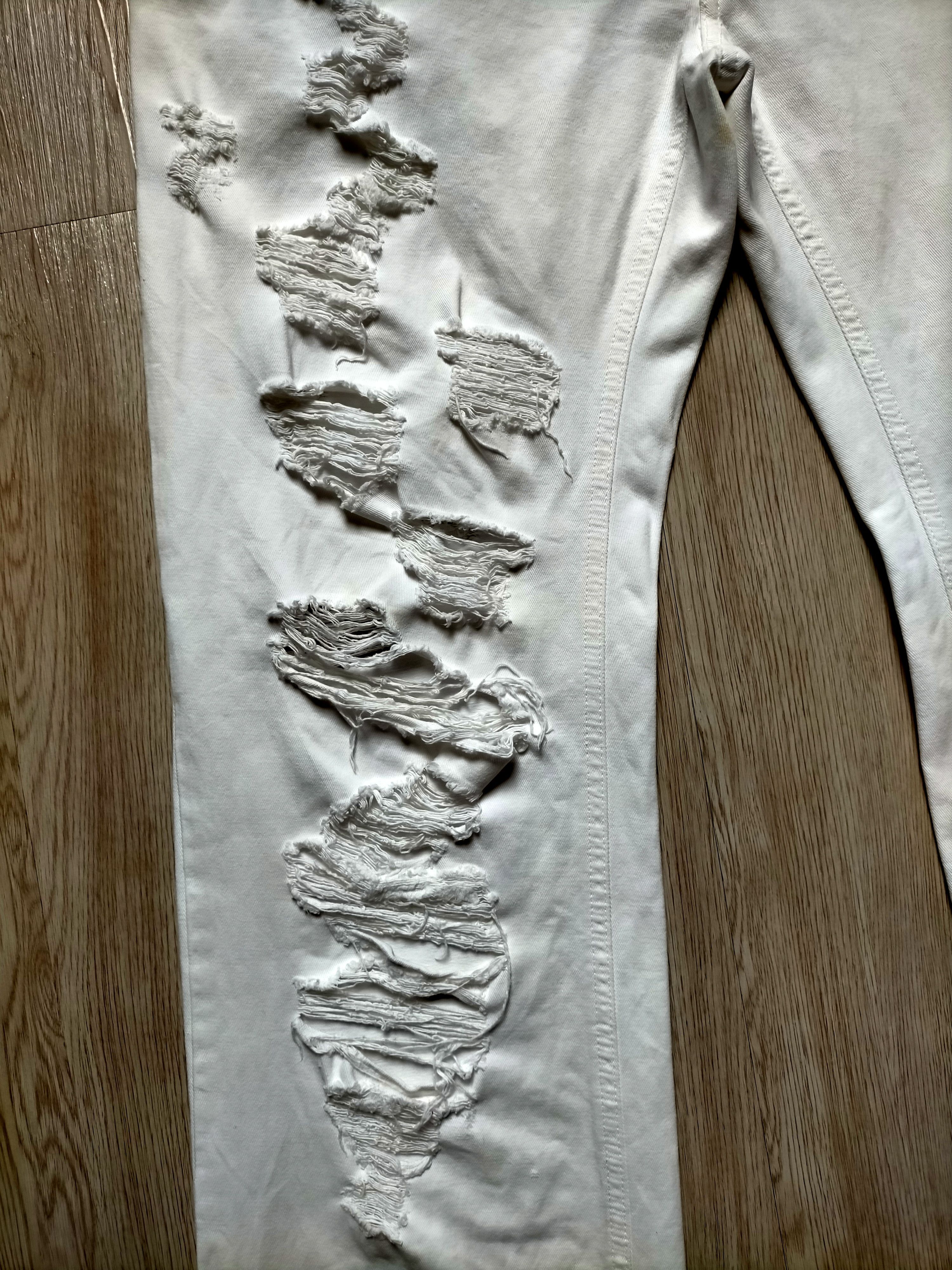 Dolce & Gabbana Dolce&Gabbana White Ripped Jeans 2005 Zipped Denim Size US 34 / EU 50 - 8 Thumbnail
