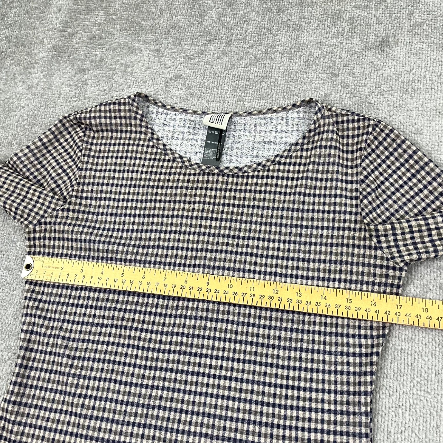 Vintage Lunn by Lilith Blouse Top Womens Size S Plaid Sheer Crew Pullover Stretch Casual Shirt Womens Size S / US 4 / IT 40 - 5 Thumbnail