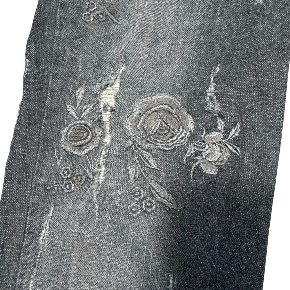 Haute Hippie Haute Hippie Floral Embroidered Grey Jeans Size 26 Size 26" / US 2 / IT 38 - 3 Thumbnail