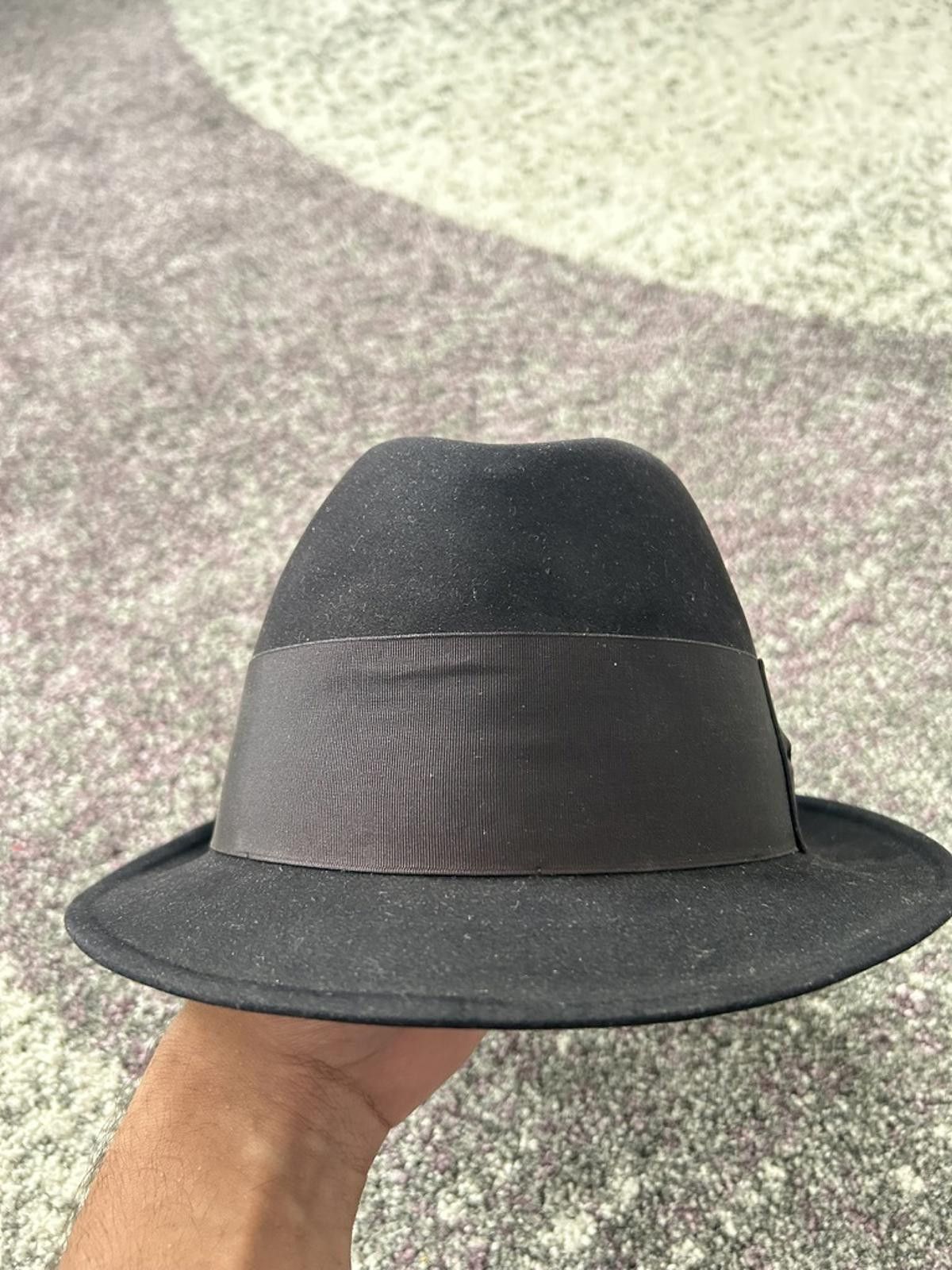 Designer Classic Black Fedora Hat with Ribbon Band Size ONE SIZE - 2 Thumbnail