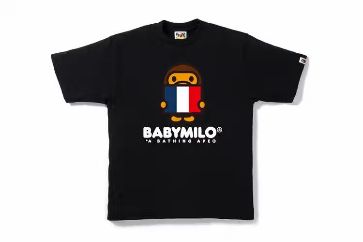 Bape A Bathing Ape Bape France Paris Flag Baby Milo Tee Black XXL Size US XXL / EU 58 / 5 - 1 Thumbnail