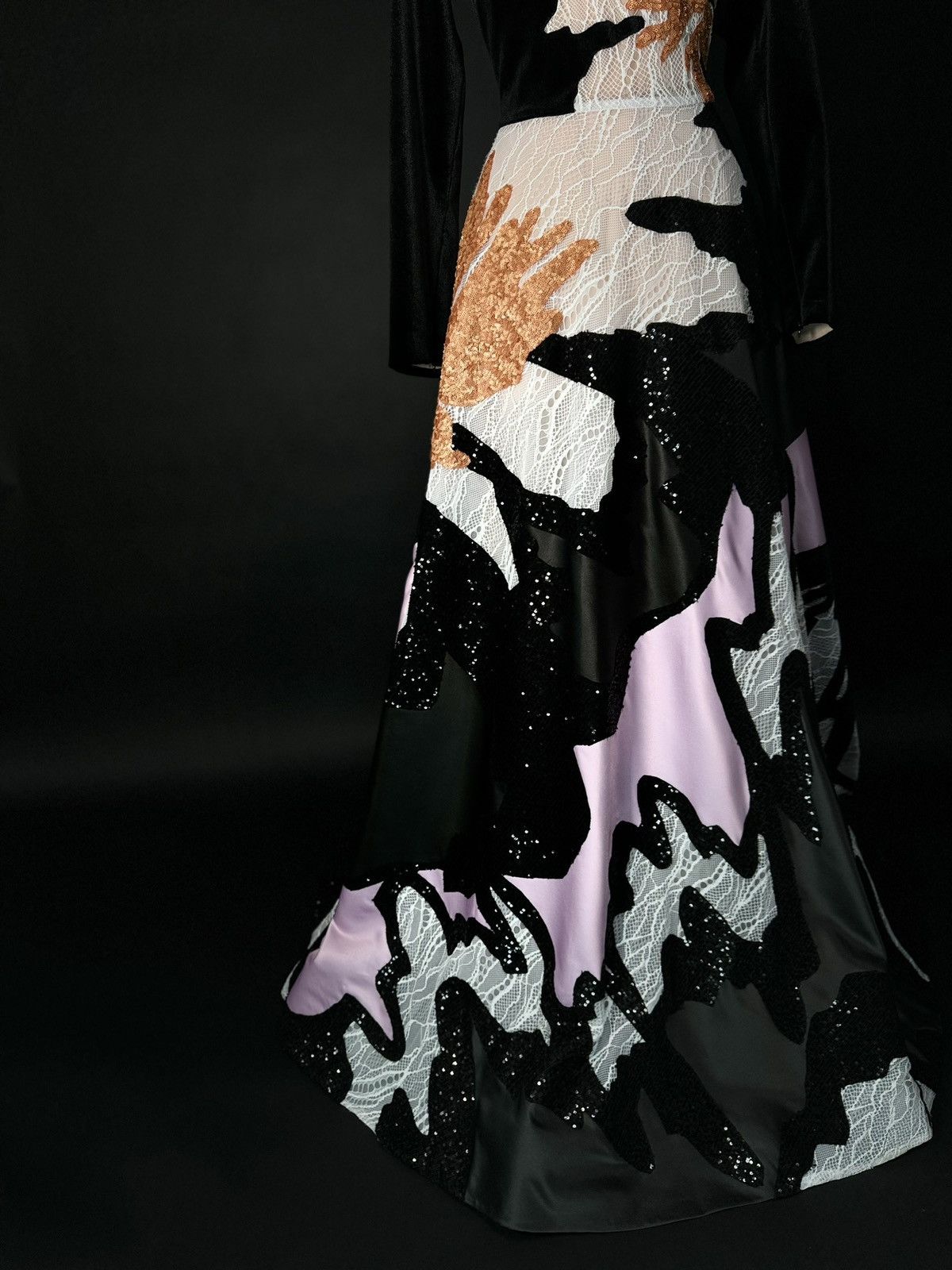 Other Brand New US 10 JEAN FARES COUTURE A-Line Evening Dress Size L / US 10 / IT 46 - 6 Thumbnail