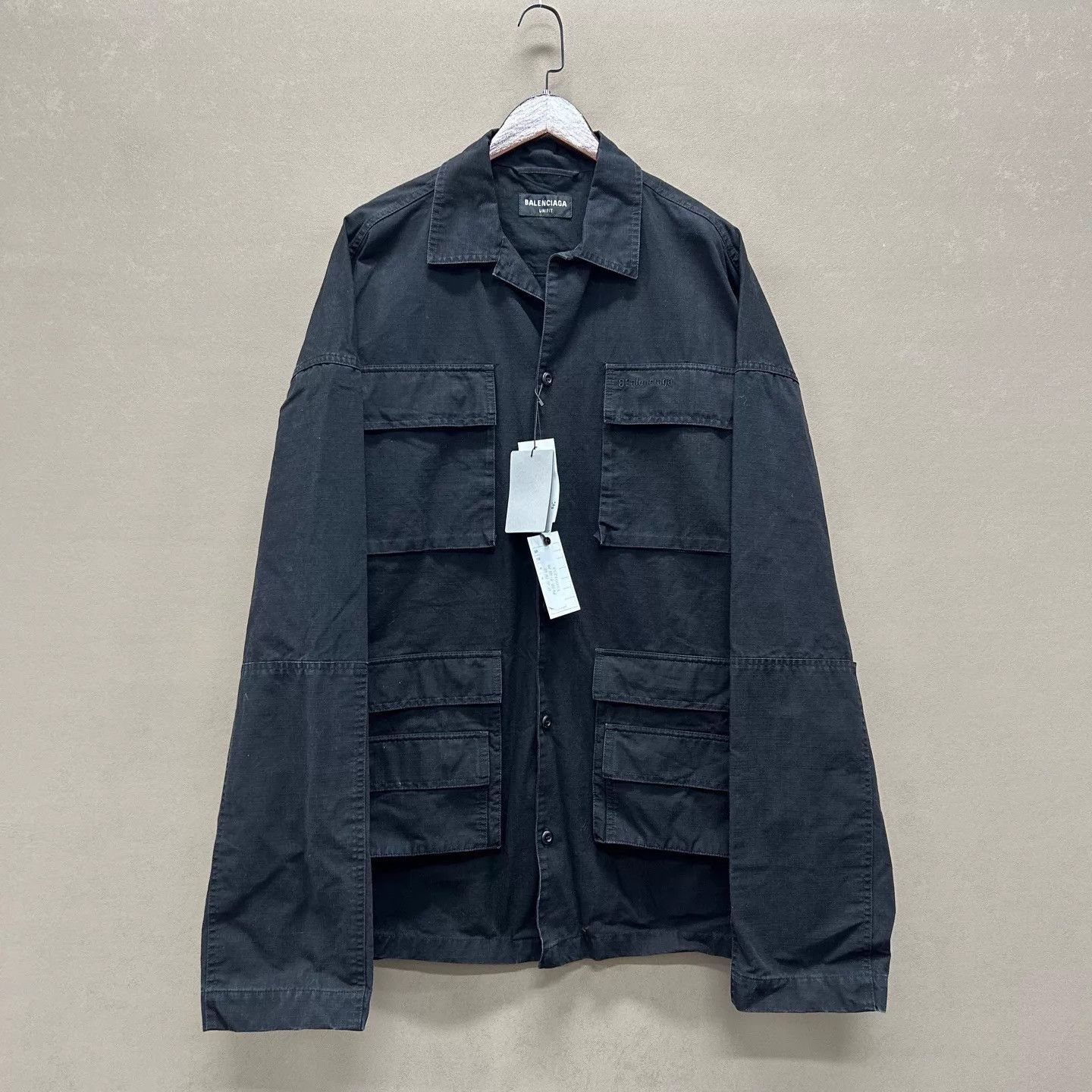 Balenciaga Black Button-Up Shirt with Multiple Pockets Size M Size US M / EU 48-50 / 2 - 1 Thumbnail