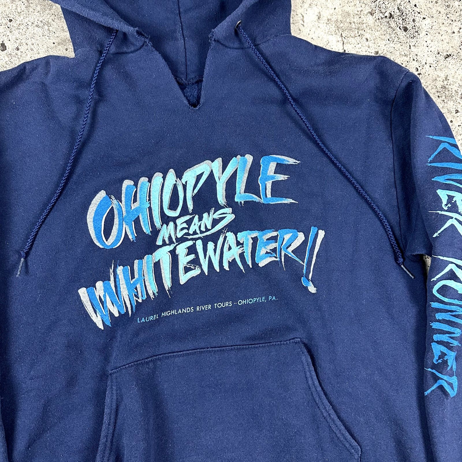 Vintage Vintage Ohiopyle Whitewater Hoodie 80s Size Medium (21.527) Size US M / EU 48-50 / 2 - 2 Thumbnail