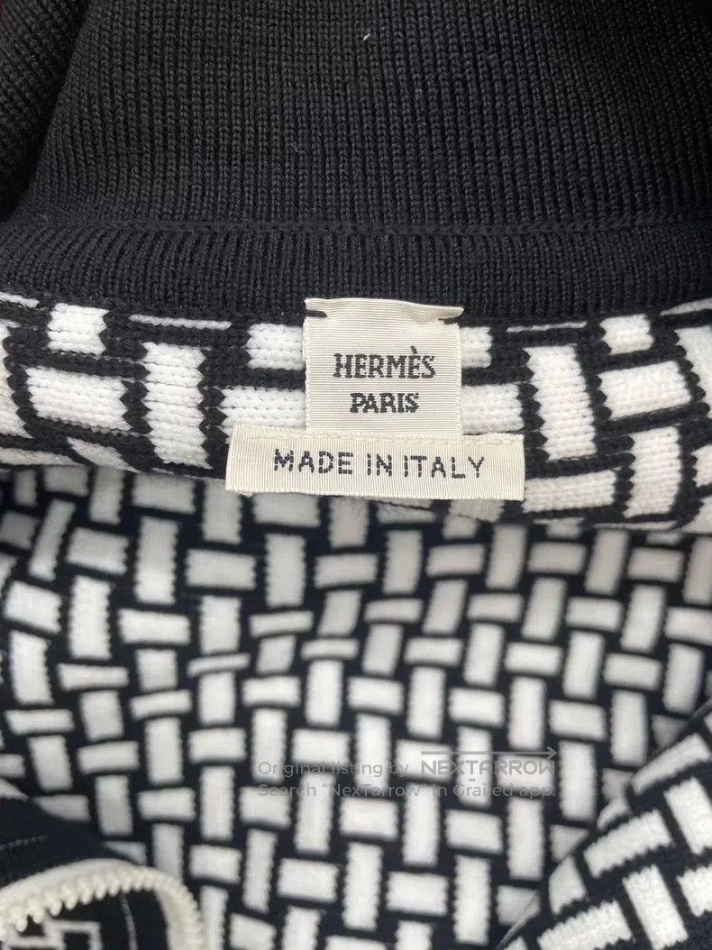 Hermes Hermes Black and white color-blocked wool blend knitted zi Size S / US 4 / IT 40 - 3 Thumbnail