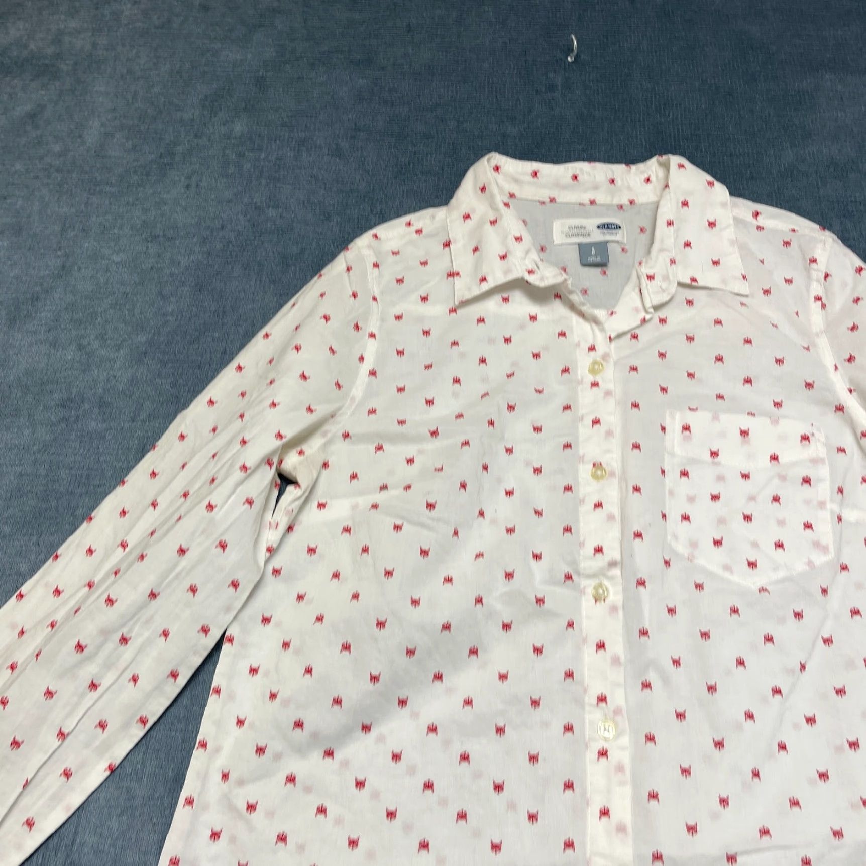 Gap Gap Shirt Womens Small White All Over Wolf Print Cotton Classic Fit Button Up Size S / US 4 / IT 40 - 4 Thumbnail