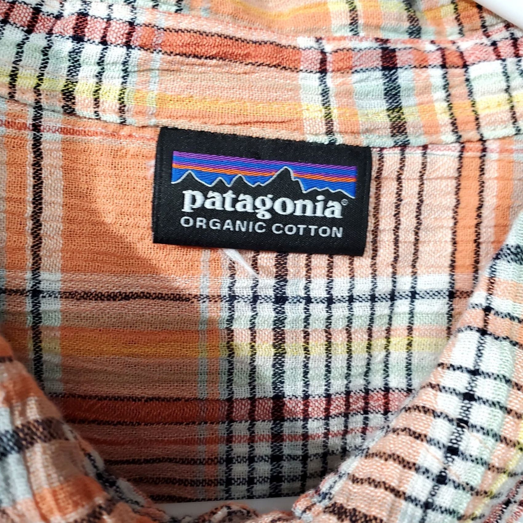 Patagonia Patagonia Shirt Mens Large Orange Plaid Textured Short Sleeve Outdoor Hiking Shirt Size US L / EU 52-54 / 3 - 4 Thumbnail