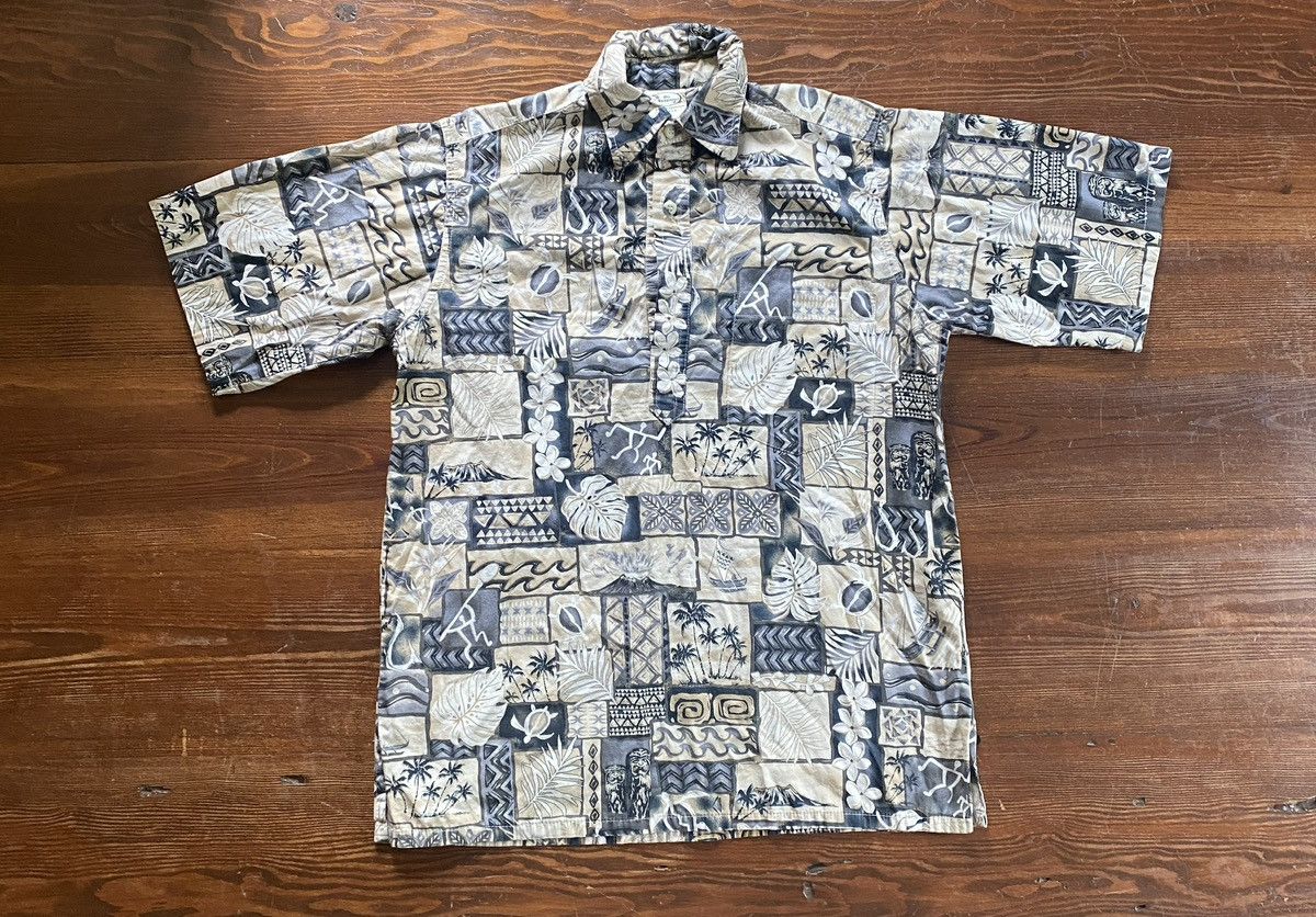 Vintage Vintage 80’s Hawaiian Beach Tribal Button Up Style Polo Size US XS / EU 42 / 0 - 2 Thumbnail