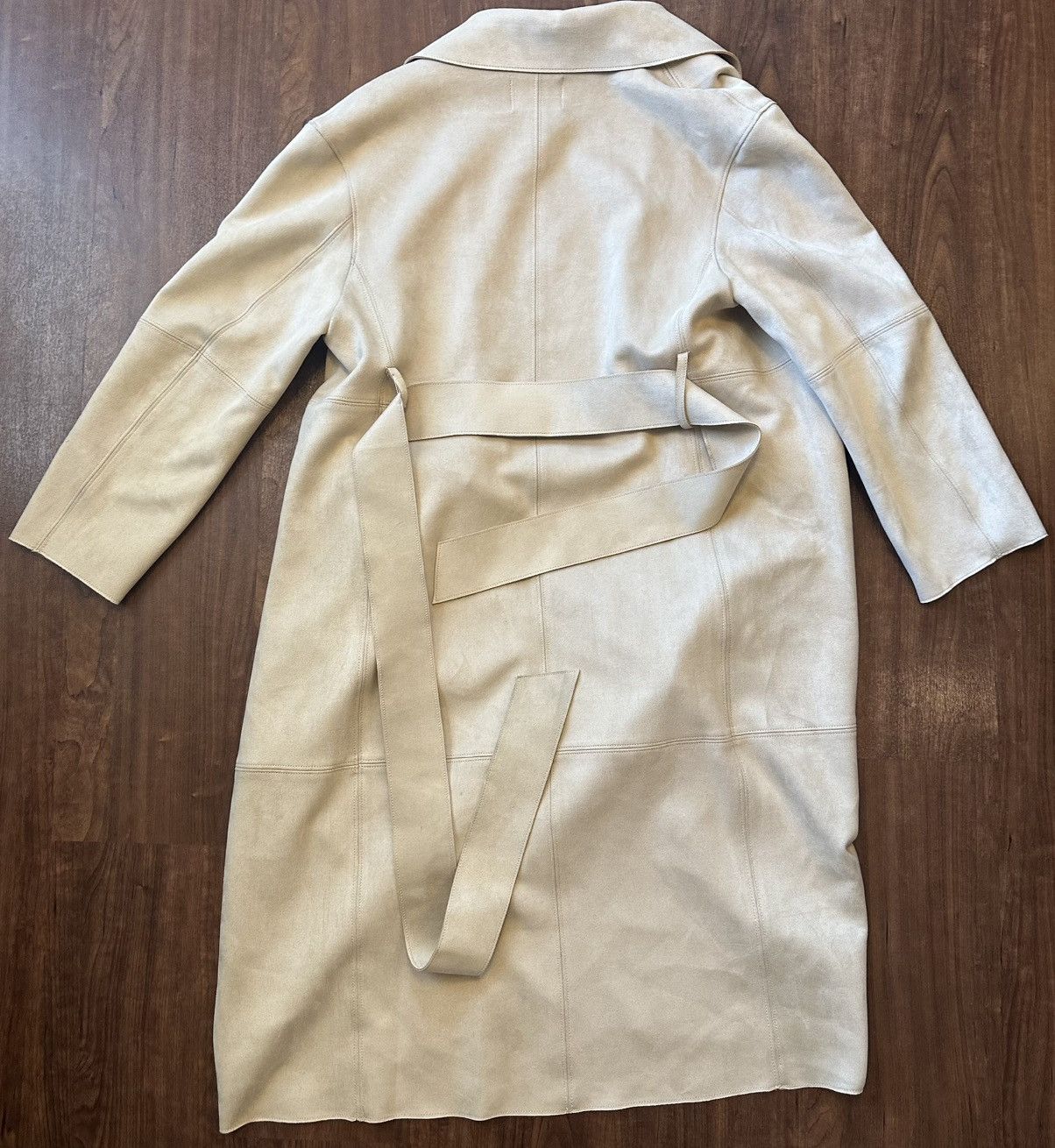 H&M H&M Women’s Faux Suede Coat Long XS Beige Size XS / US 0-2 / IT 36-38 - 6 Thumbnail