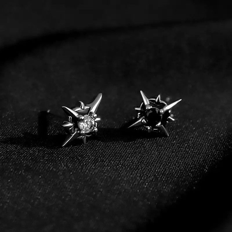 Jewelry Black Zircon Star Stud Earrings Size ONE SIZE - 6 Thumbnail