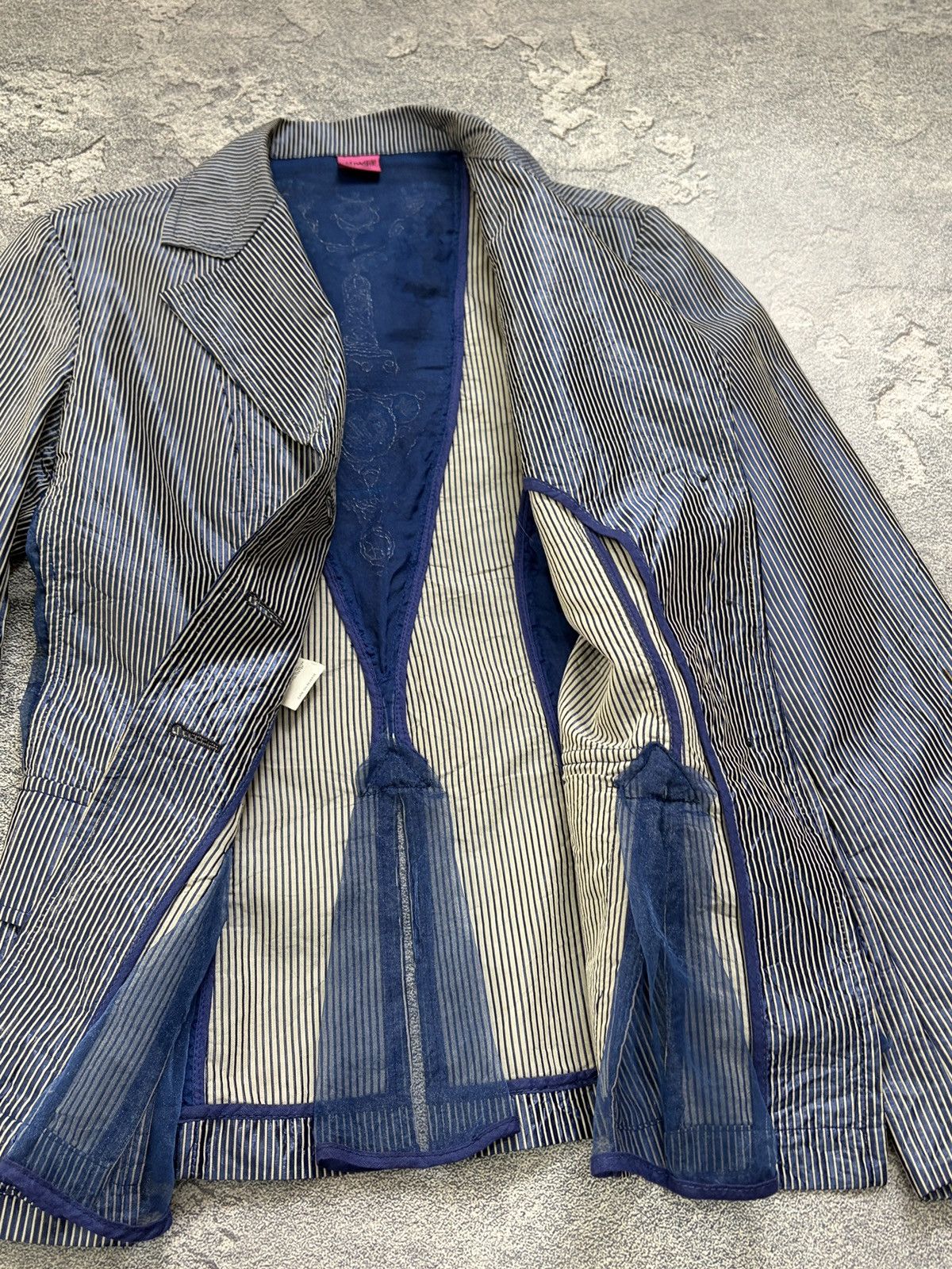 Vintage Save The Queen! Blue Striped Embroidered Jacket Charms S Size S / US 4 / IT 40 - 13 Thumbnail