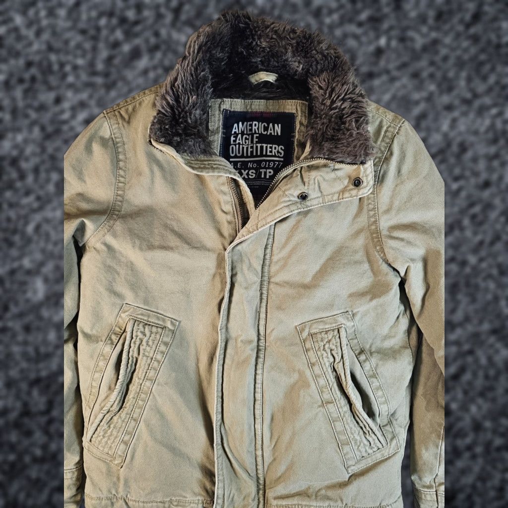 American Eagle Outfitters VINTAGE American Eagle Coat Chore Jacket Full Zip Faux Fur Lined XS Brown Men Regular Short 90s Classic Outdoor Size US XS / EU 42 / 0 - 1 Thumbnail