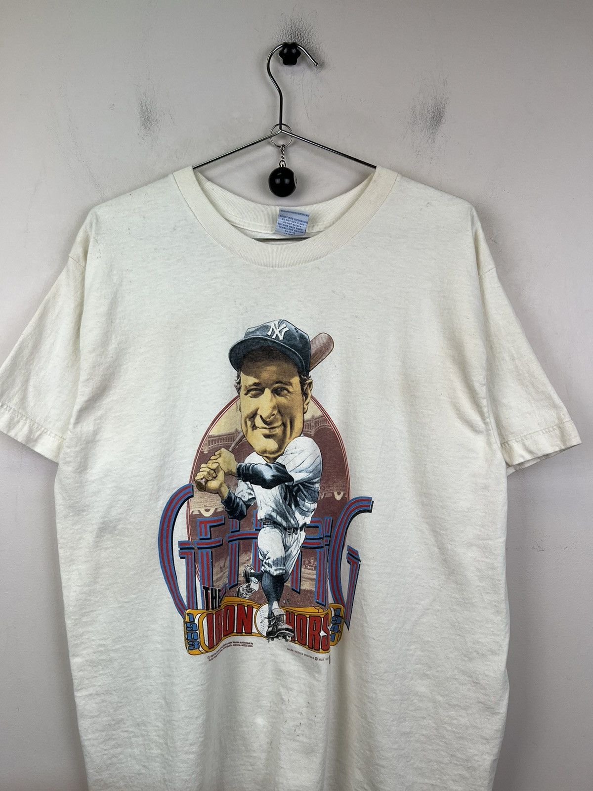 Vintage Vintage New York Yankees Lou Gehrig Creme Iron Horse 80s Size US XL / EU 56 / 4 - 2 Thumbnail