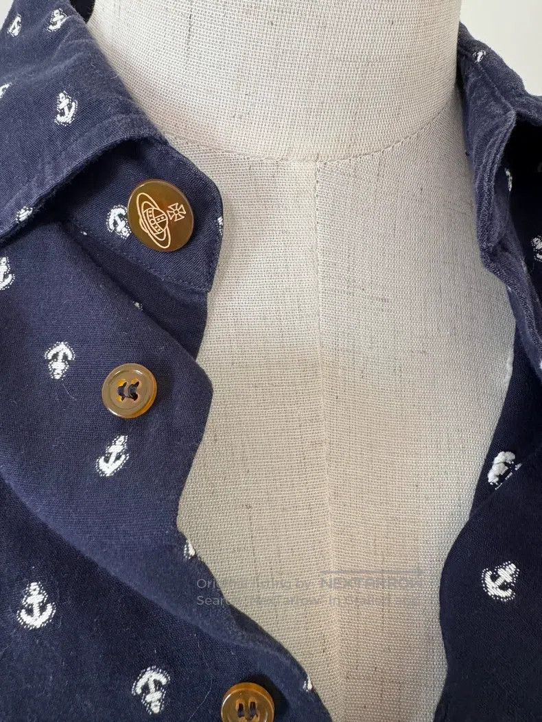 Vivienne Westwood Vivienne Westwood Blue-gray shirt with a anchor design, in Size M / US 6-8 / IT 42-44 - 2 Thumbnail