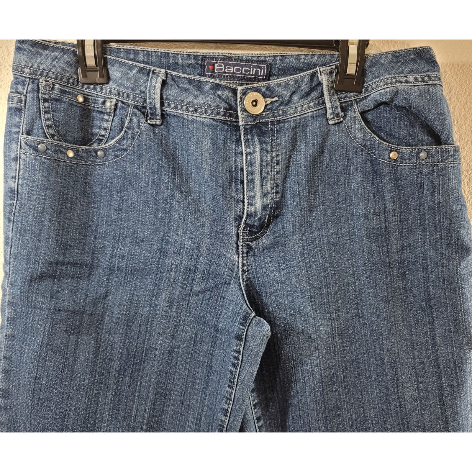 Other Baccini Blue Bermuda Denim Flat Front Shorts 12 Lightweight Size 34" / US 12 / IT 48 - 5 Thumbnail