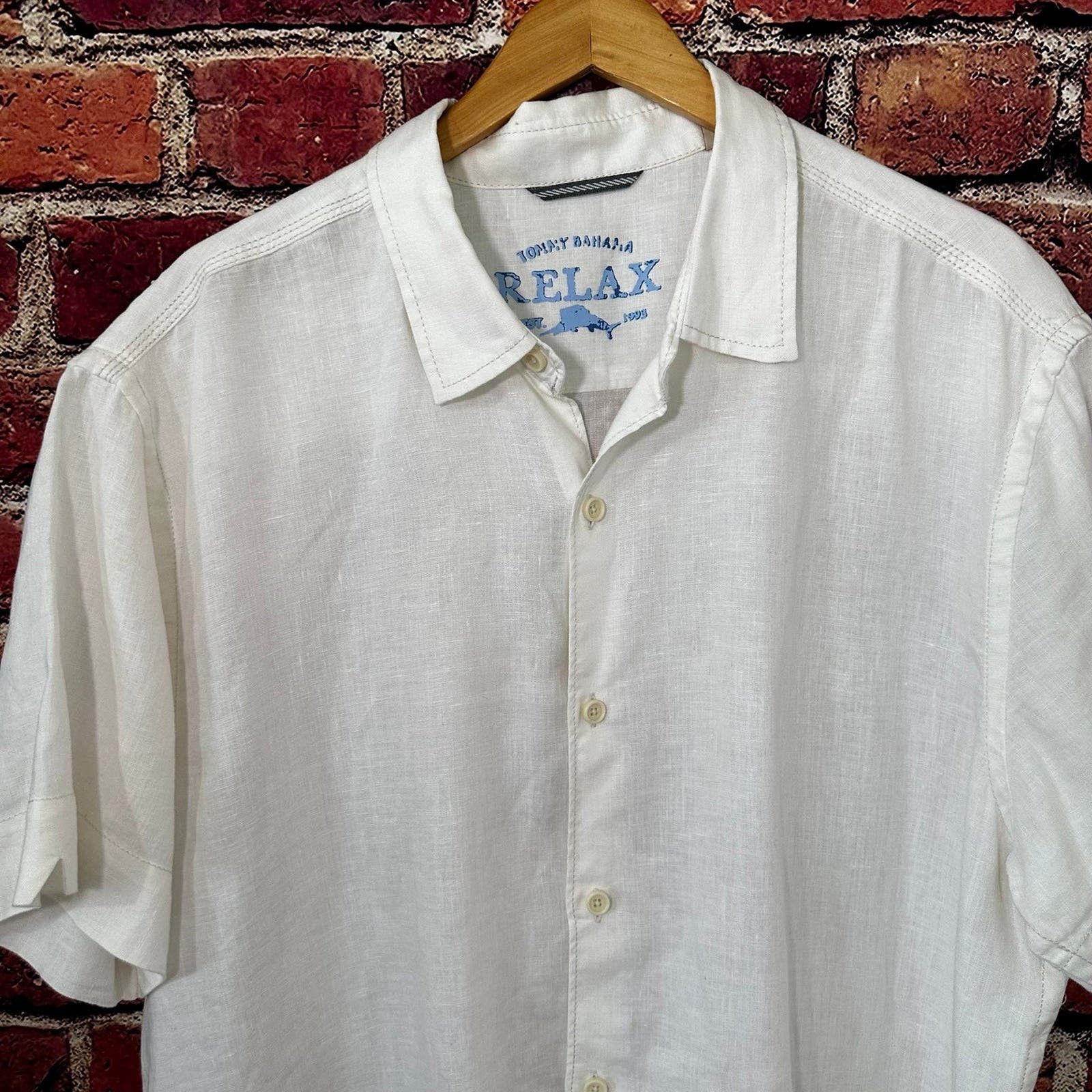 Tommy Bahama Tommy Bahama relax button-down short Short Sleeve 100% linen Size US XL / EU 56 / 4 - 2 Thumbnail