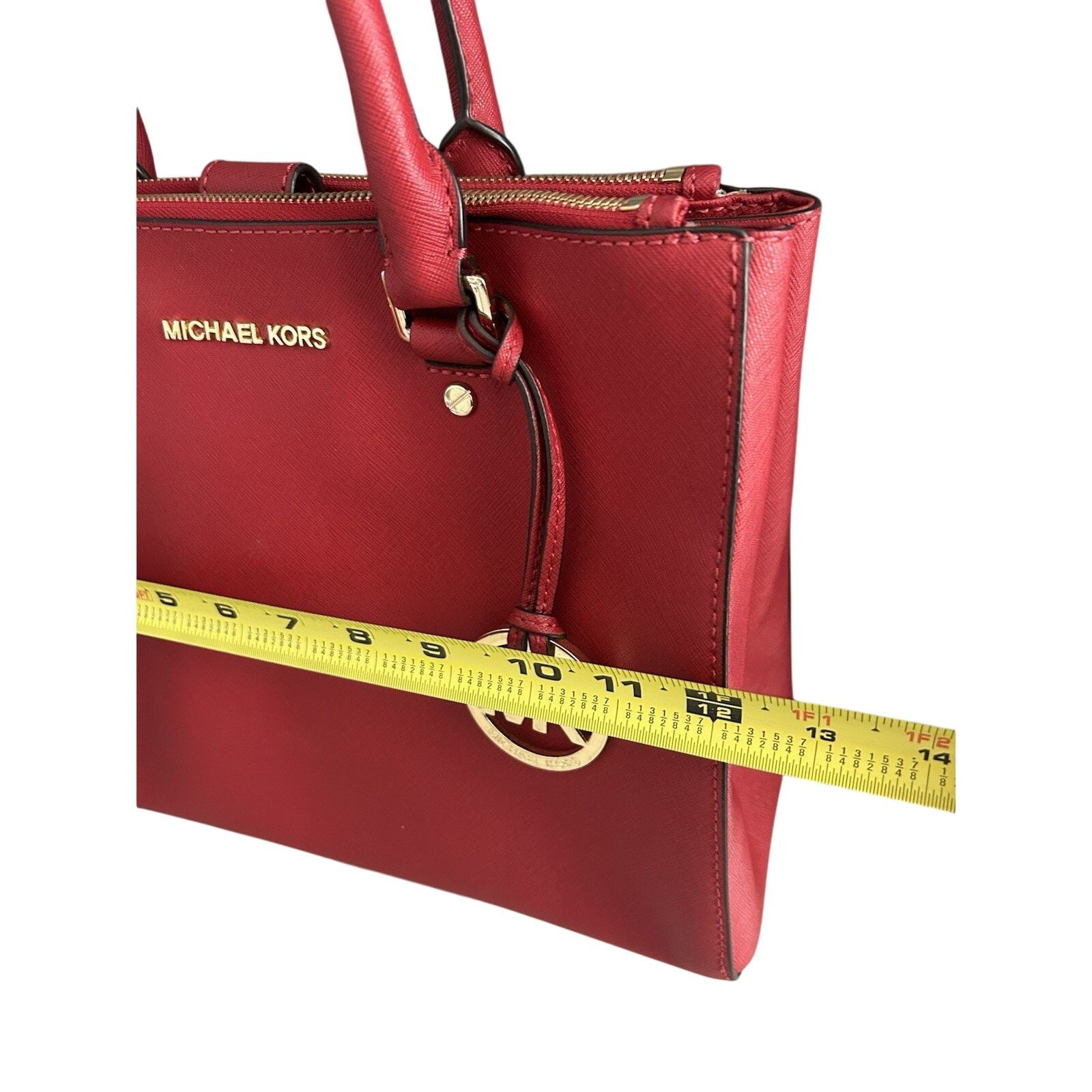 Michael Kors Michael Kors Sutton Red Satchel Saffiano Leather Handle Bag Size ONE SIZE - 7 Thumbnail