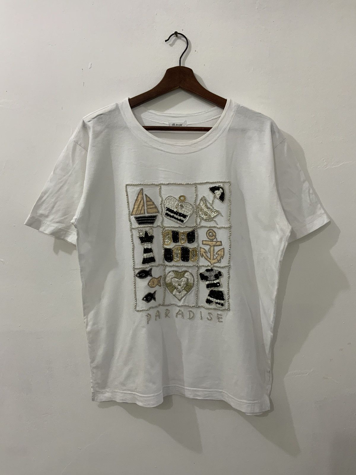 If Six Was Nine L & M Paradise White Tee Size US L / EU 52-54 / 3 - 1 Thumbnail