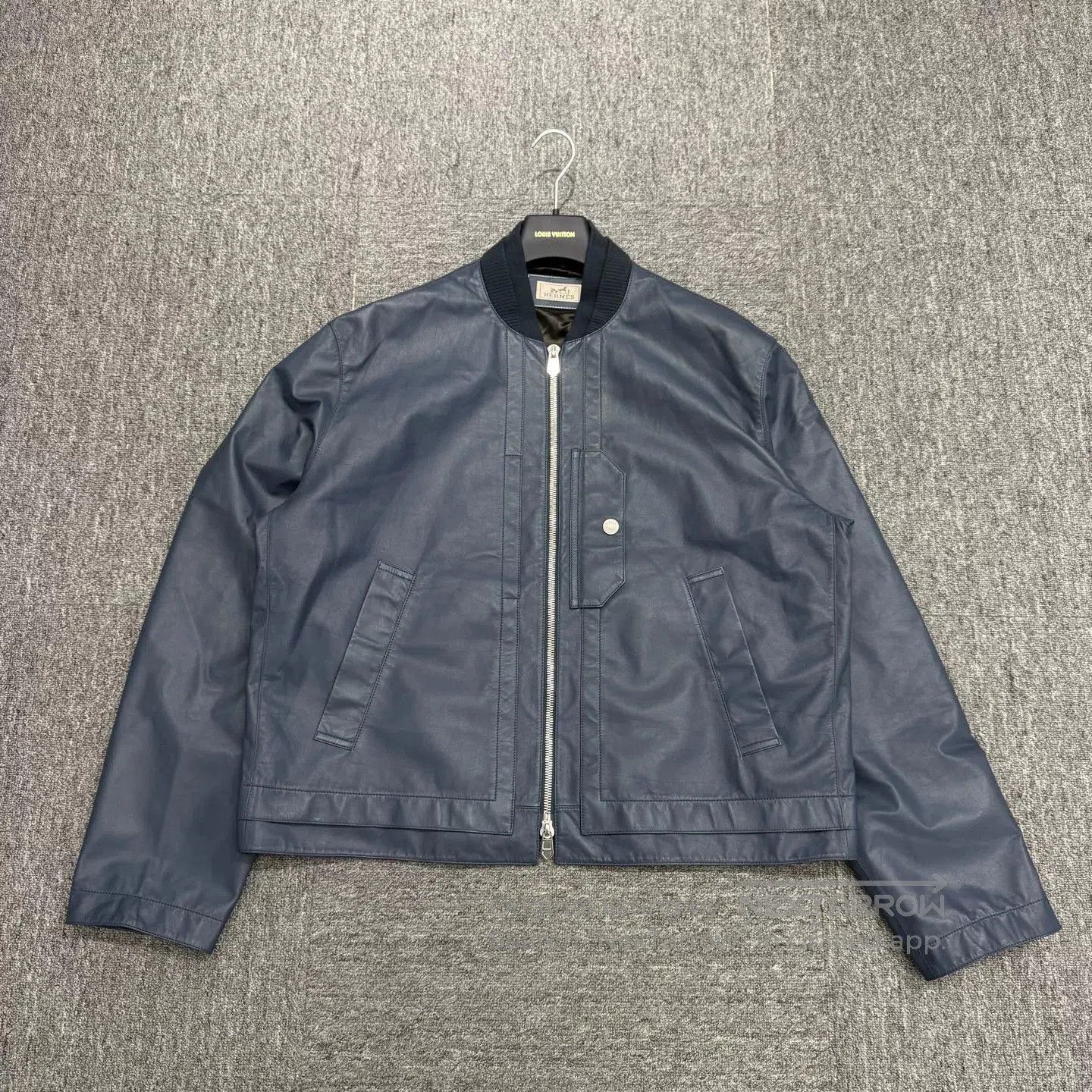 Hermes Hermes Dark Blue Leather Jacket. Size US L / EU 52-54 / 3 - 1 Thumbnail