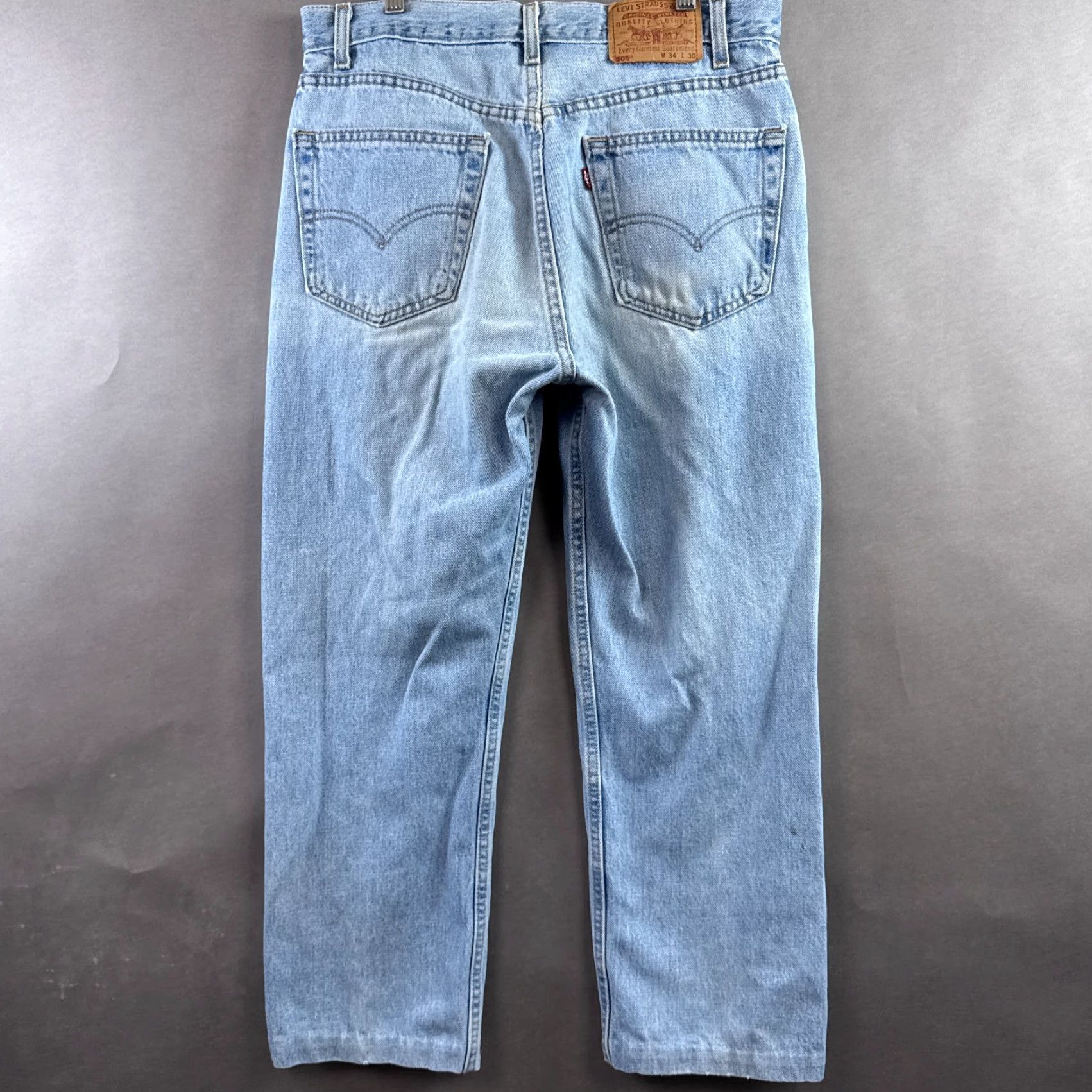 Levi's VINTAGE Levi's 505 Jeans Men 34x27 Blue 90s Made USA Faded Ins Altered Tag34x30 Jeans Mens Distressed 90s Theme Size US 34 / EU 50 - 3 Thumbnail