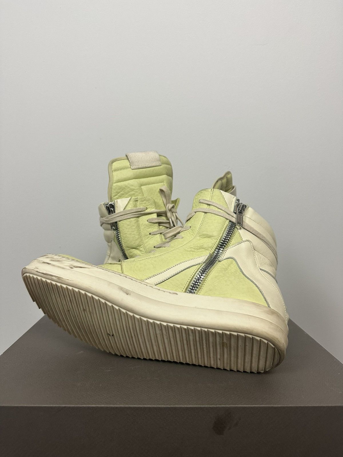 Rick Owens FW18 ‘SISYPHUS’ Lime Geobasket Sneakers Size US 10 / EU 43 - 13 Thumbnail