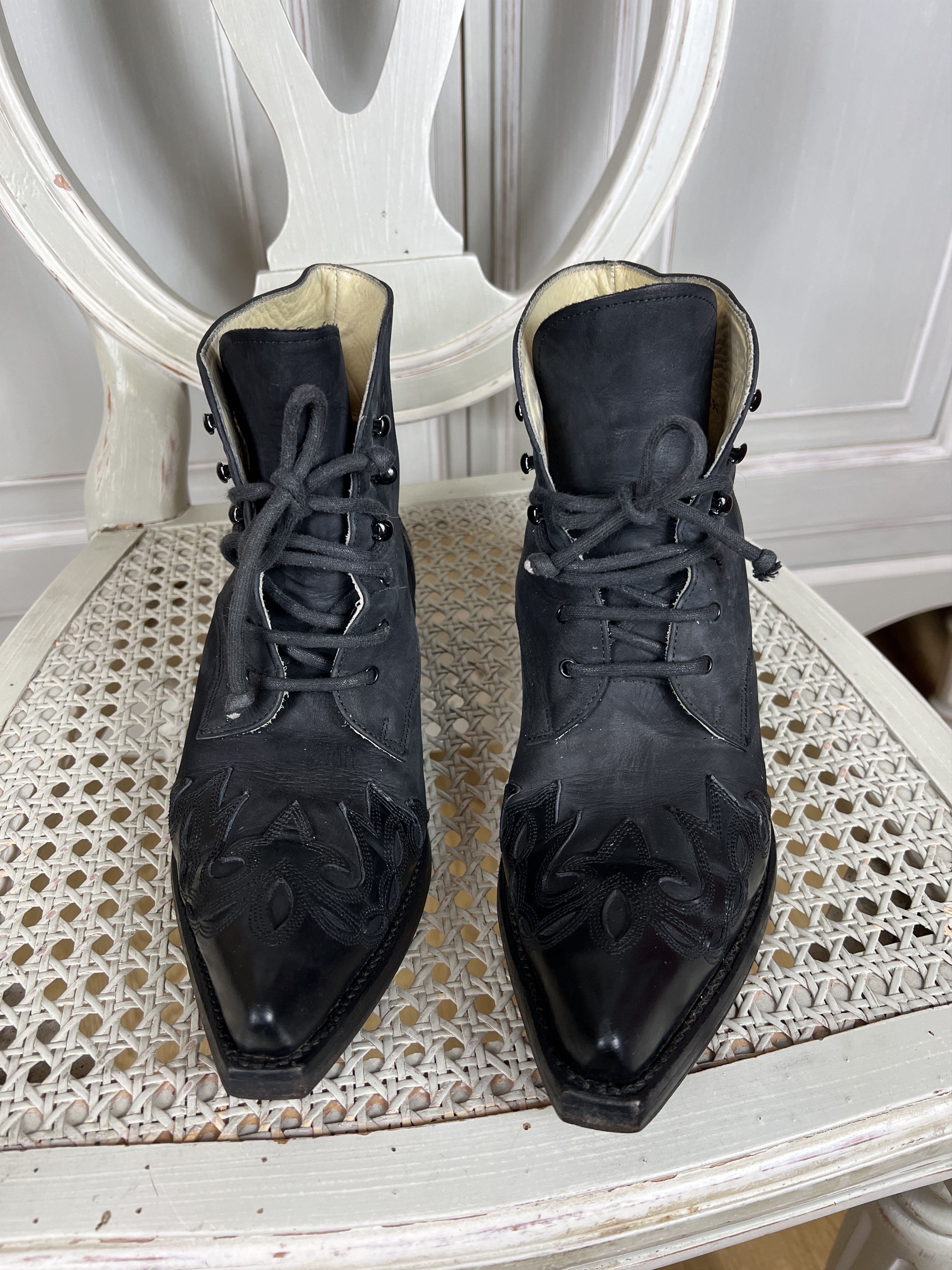 Hysteric Glamour × Sancho Boots SANCHO BOOTS BLACK KAZAKI WESTERN COWBOY LEATHER Size US 8 / IT 38 - 2 Thumbnail