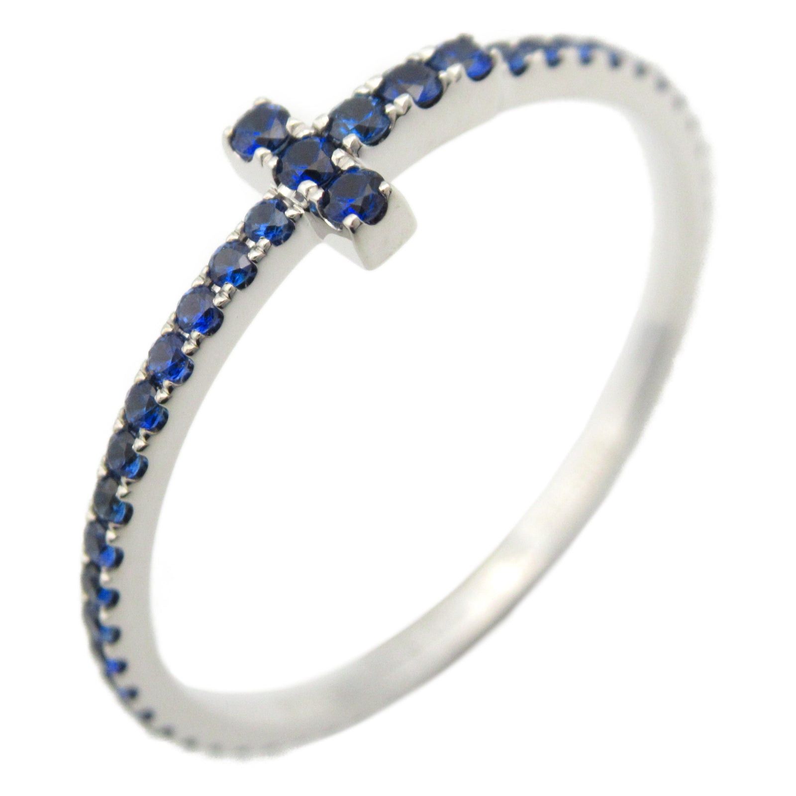 Tiffany & Co. Tiffany Co T-Wire Blue Sapphire Ring K18Wg (White Gold) Size ONE SIZE - 1 Thumbnail