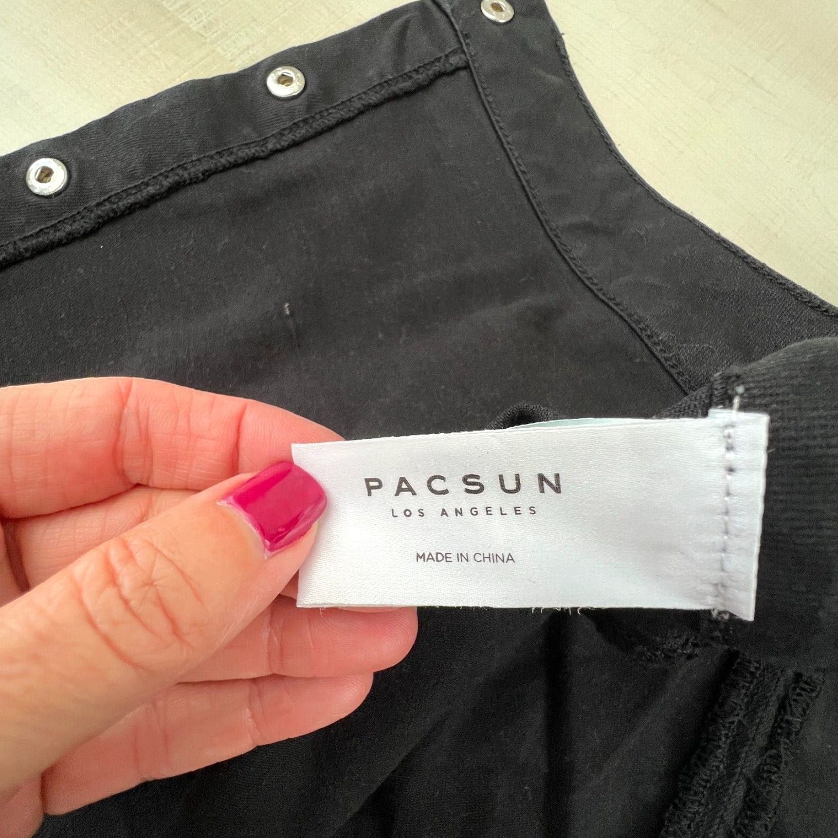 Pacsun VINTAGE PacSun Womens Mini Skirt 24 Black Denim Snap Button Up Short Casual Stretch Size 42" / US 20 - 5 Thumbnail