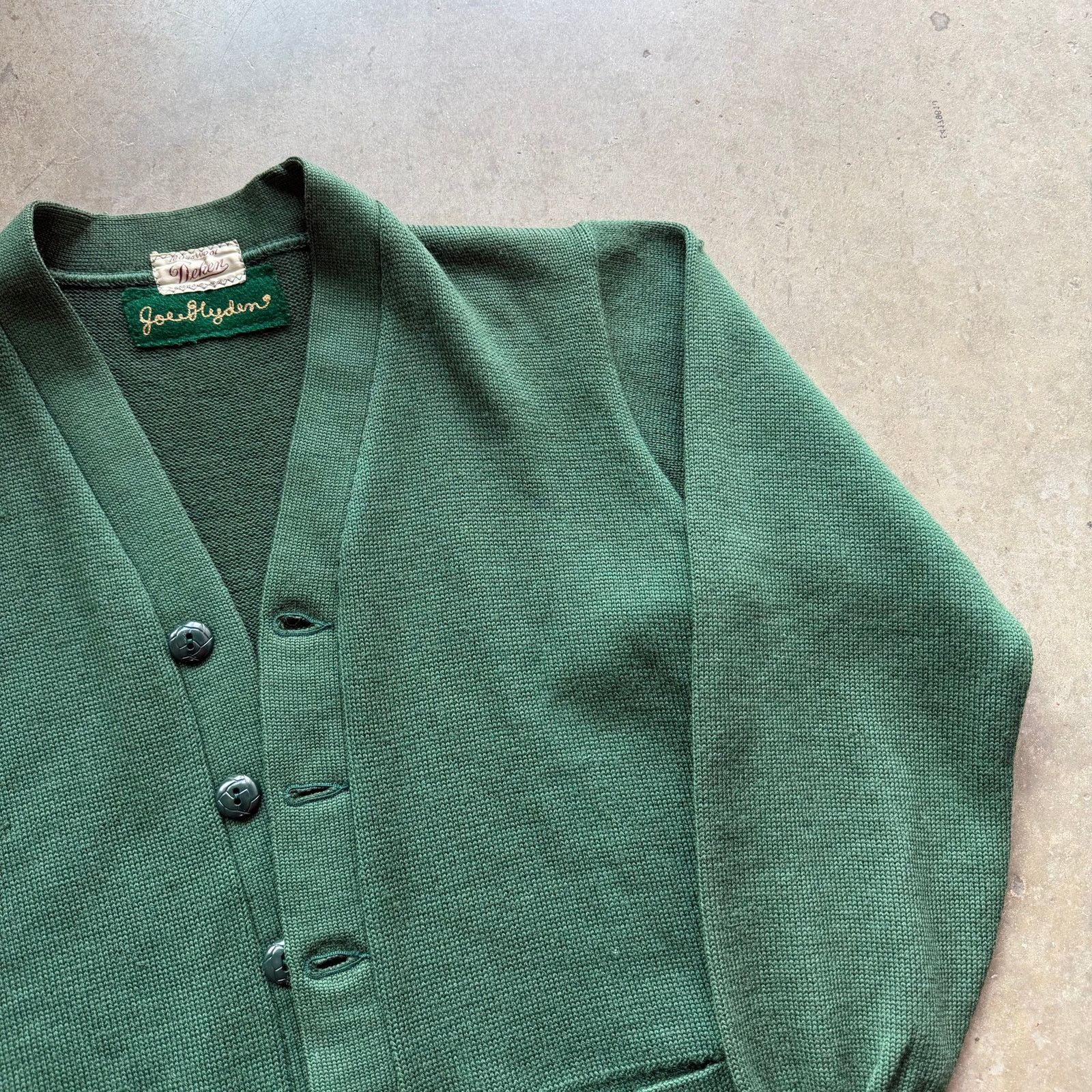 Dehen 1920 True Vintage 1960s Dehen Chainstitch Award Cardigan Green Size US L / EU 52-54 / 3 - 3 Thumbnail