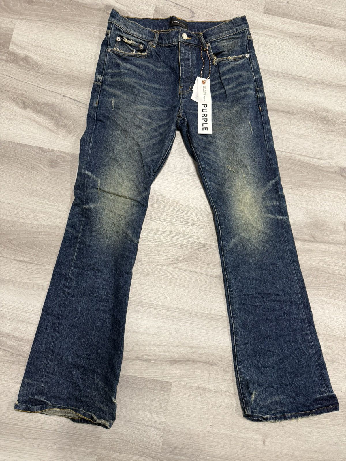 Purple Brand Purple Brand Kintsugi Flare Jeans – Dark Indigo Size US 32 / EU 48 - 1 Thumbnail