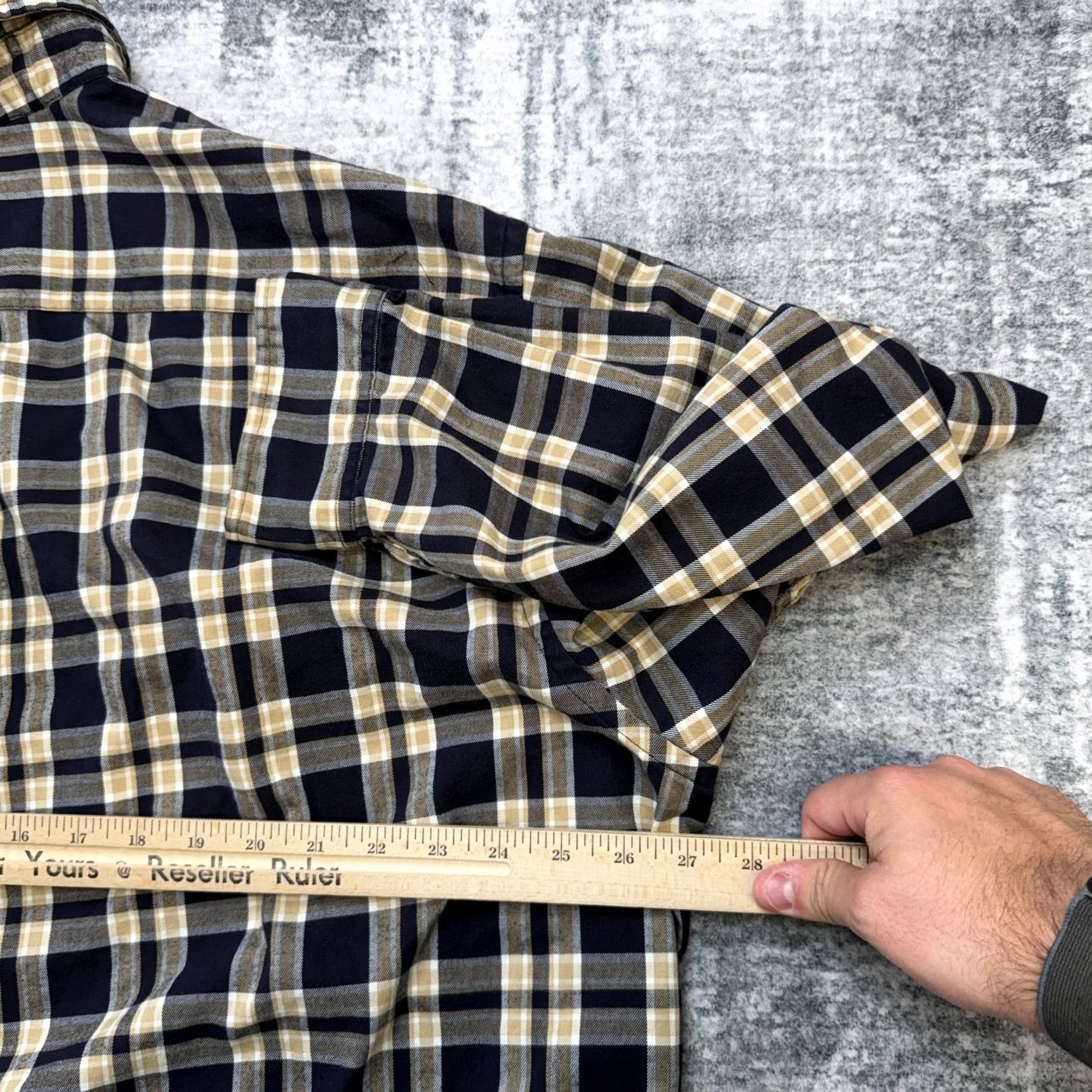 Brooks Brothers Brooks Brothers Shirt Mens 2XL Navy Beige Lightweight Flannel Cotton Button Down Size US XXL / EU 58 / 5 - 6 Thumbnail