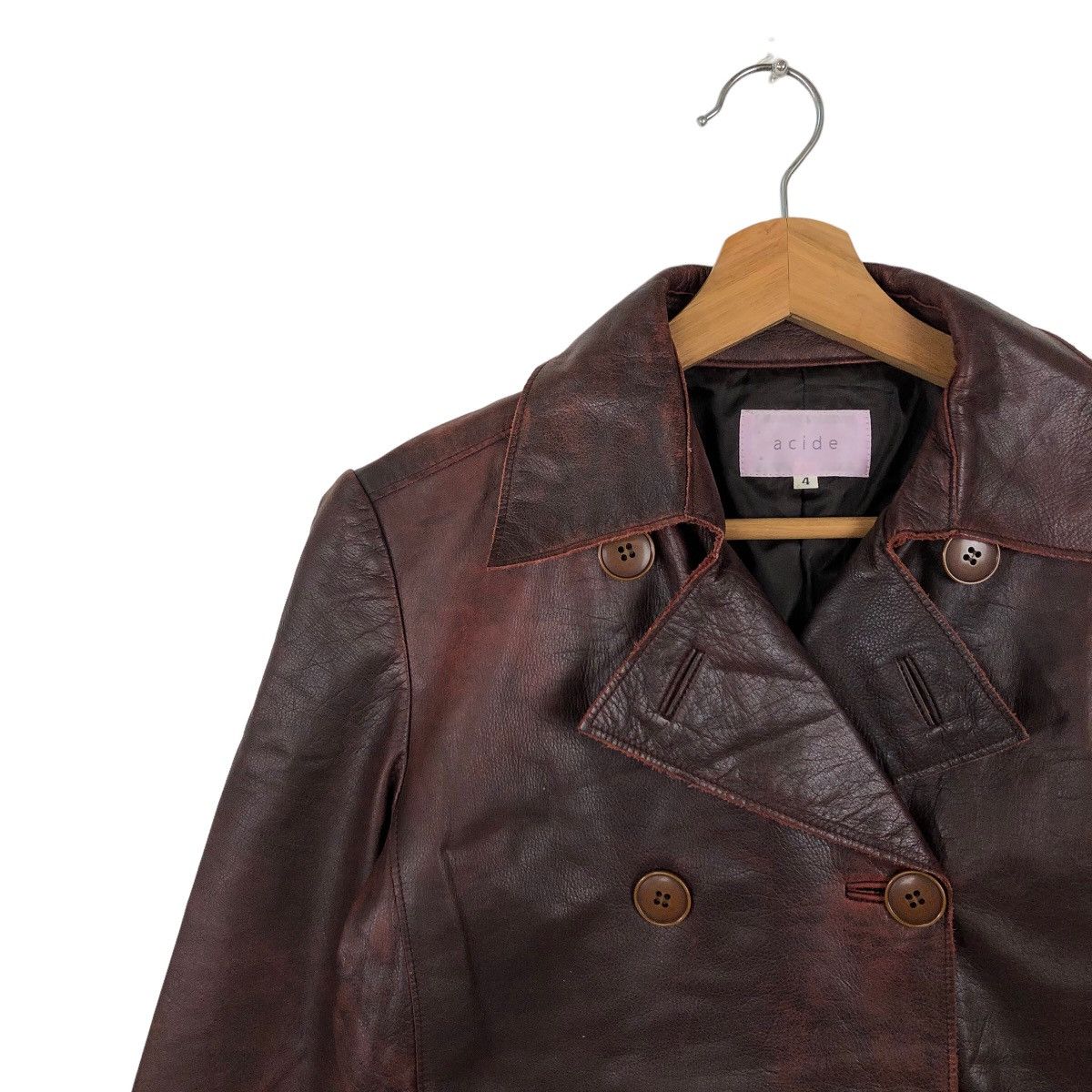Japanese Brand VINTAGE BIKER LEATHER JACKET DOUBLE BREAST ACIDE JAPAN MADE Size US M / EU 48-50 / 2 - 6 Thumbnail