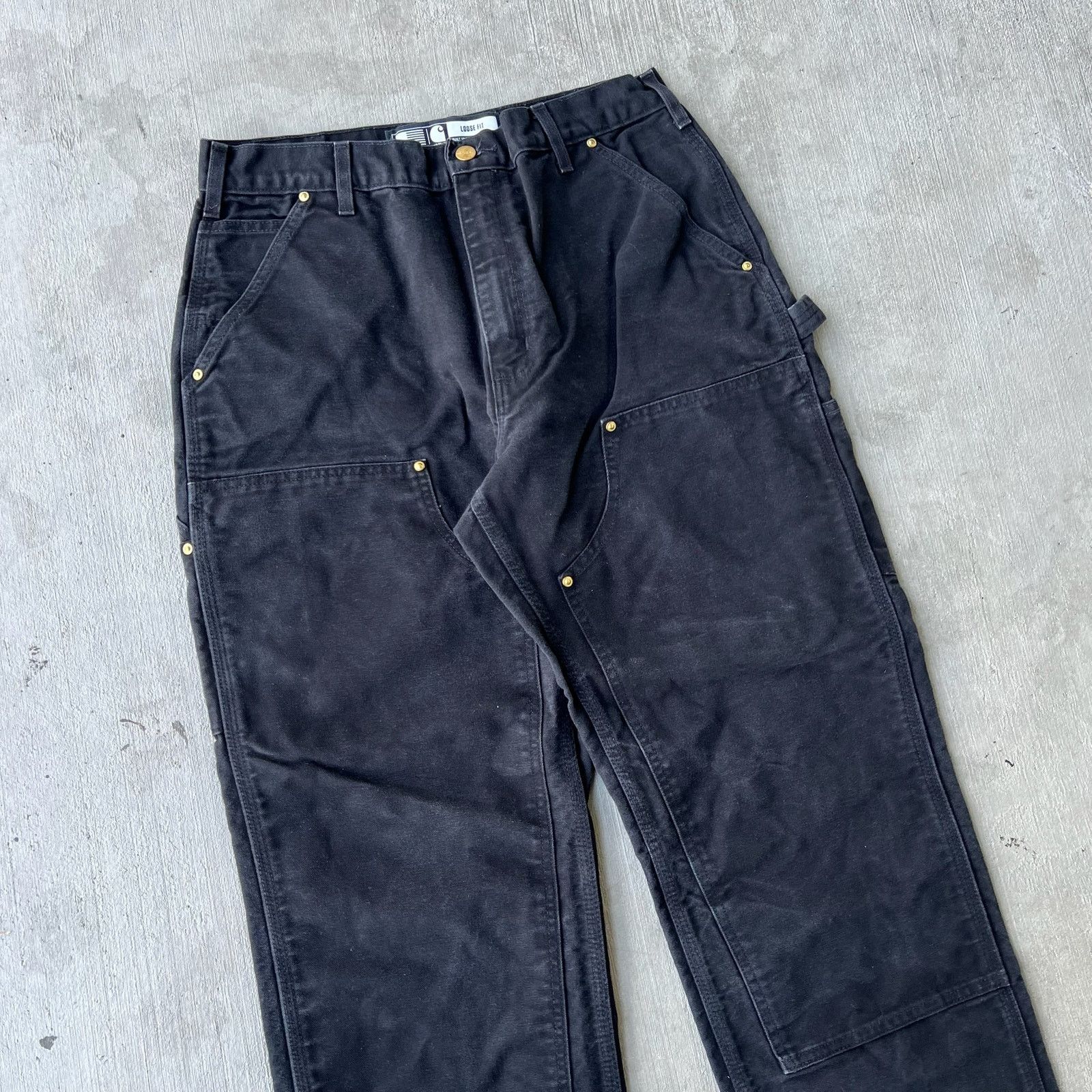 Carhartt × Vintage Carhartt black double knee work wear carpenter pants Size US 31 - 2 Thumbnail