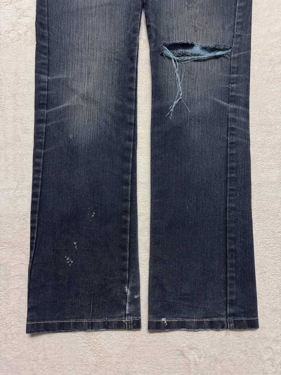 Japanese Brand GRUNGE CRAZY Japanese Thrashed Distressed Slim Skinny Jean Size US 33 - 9 Thumbnail