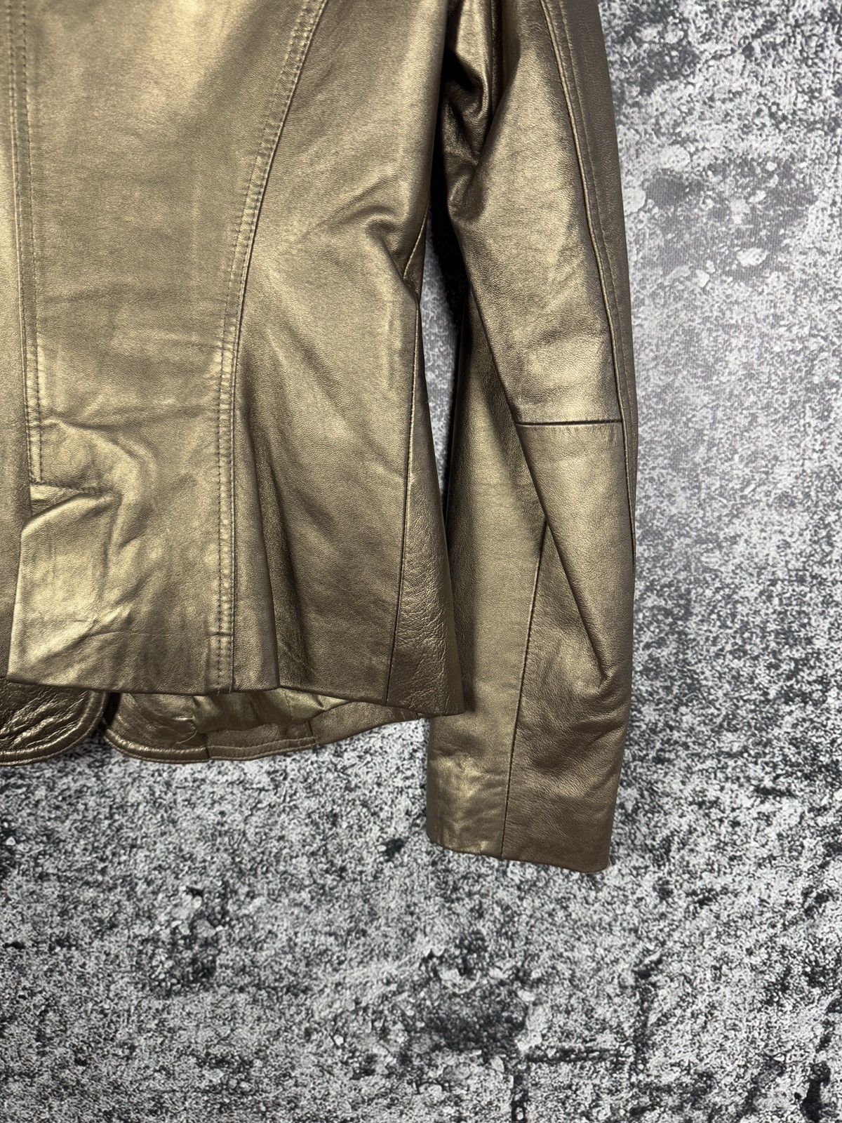 Leather Women’s Cache 100% Leather Blazer Gold India Luxury Size 4 Size S / US 4 / IT 40 - 13 Thumbnail