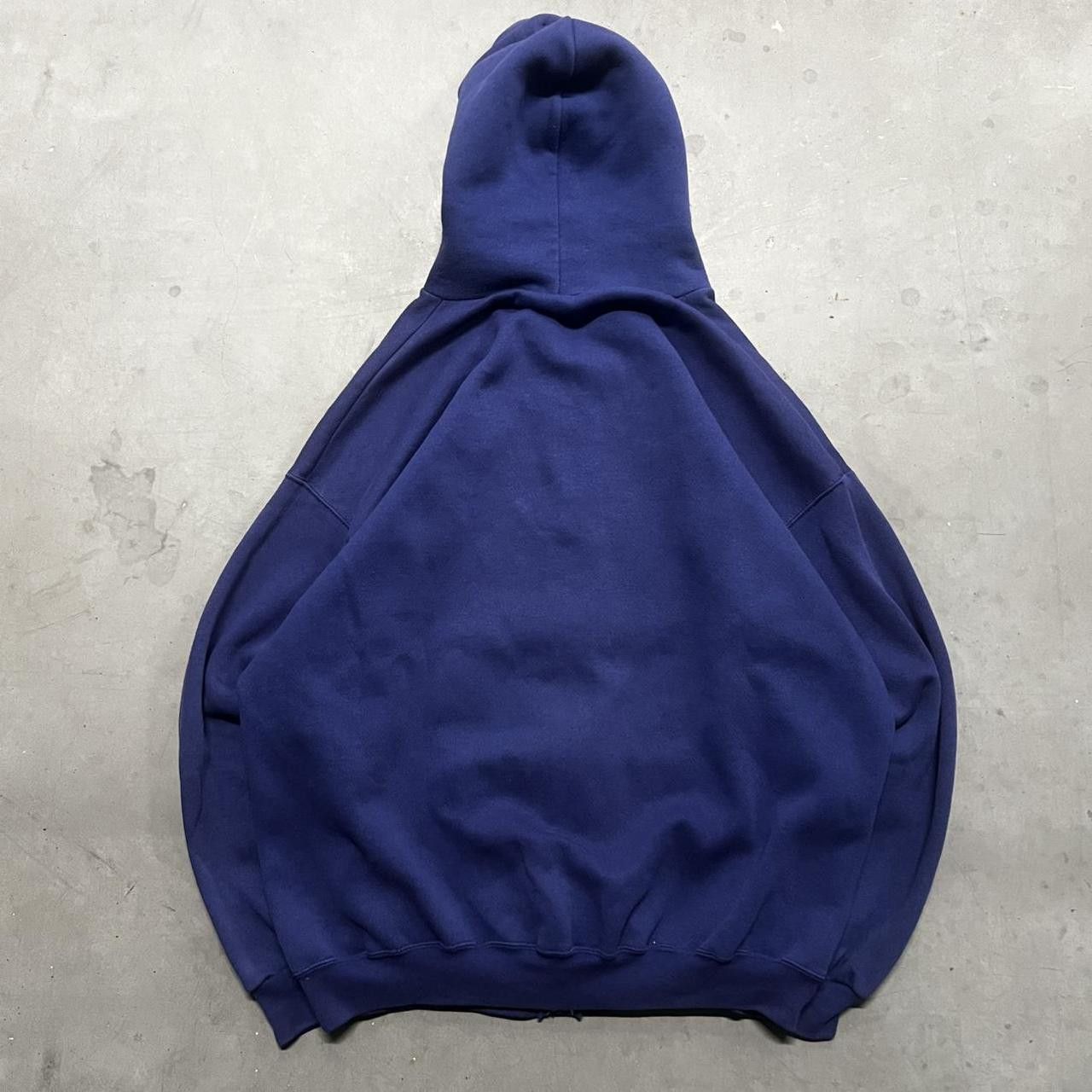 Other Vintage Y2K Blank Made In USA 90s/80s Blue ZipUp Hoodie! Size US XL / EU 56 / 4 - 3 Thumbnail
