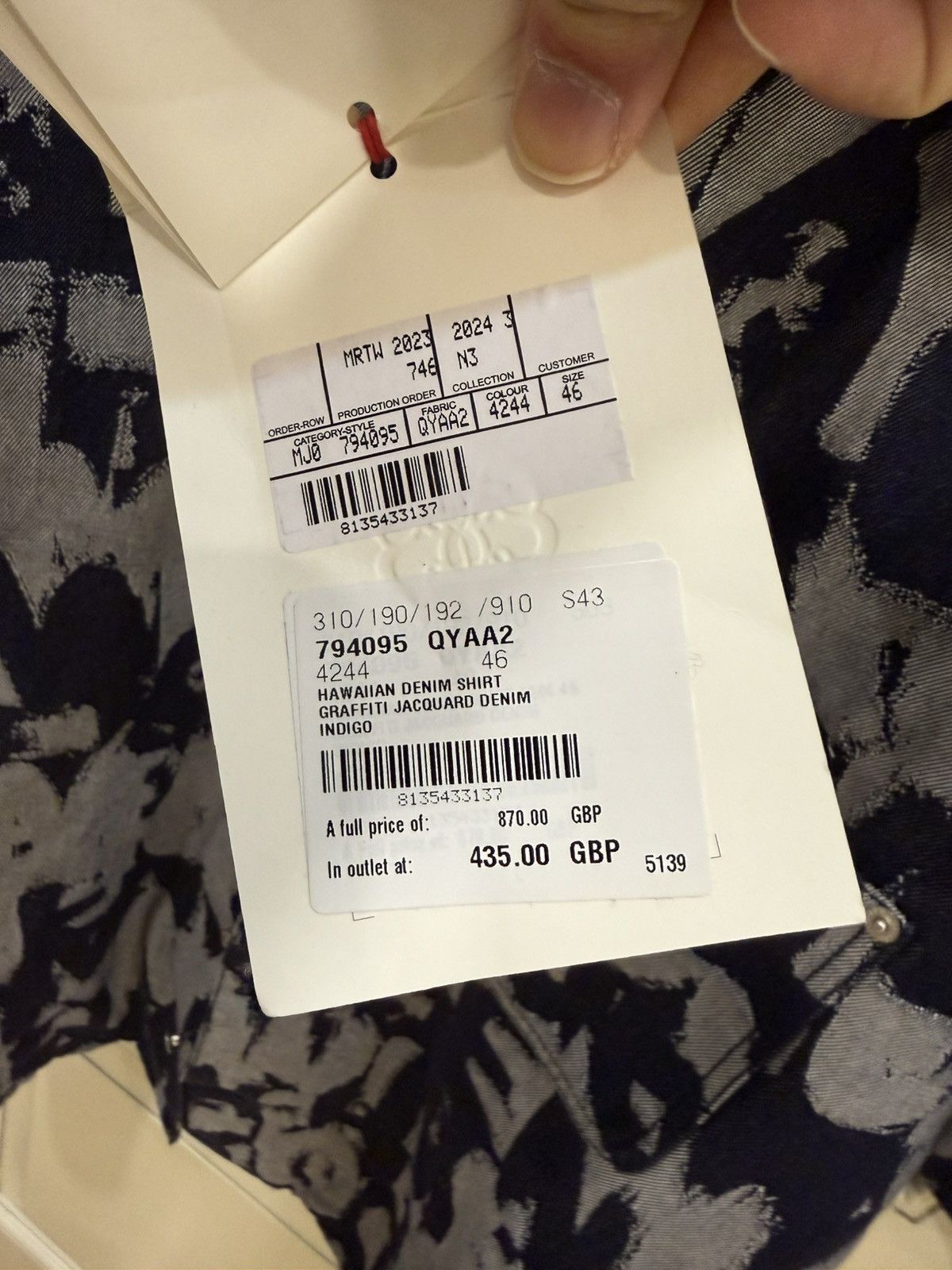 Alexander McQueen Graffati print denim shirt and shorts ，oneset size 46 Size US S / EU 44-46 / 1 - 10 Thumbnail