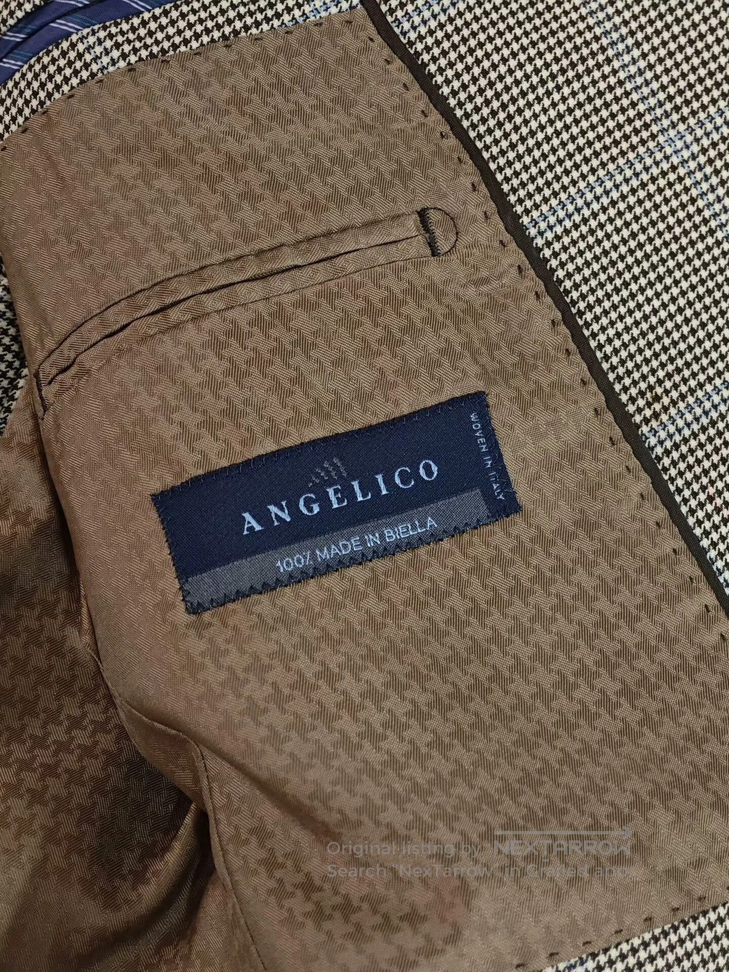 Angelo Nardelli Italian Angelico Wool Blazer with Check Pattern. Size US S / EU 44-46 / 1 - 7 Thumbnail