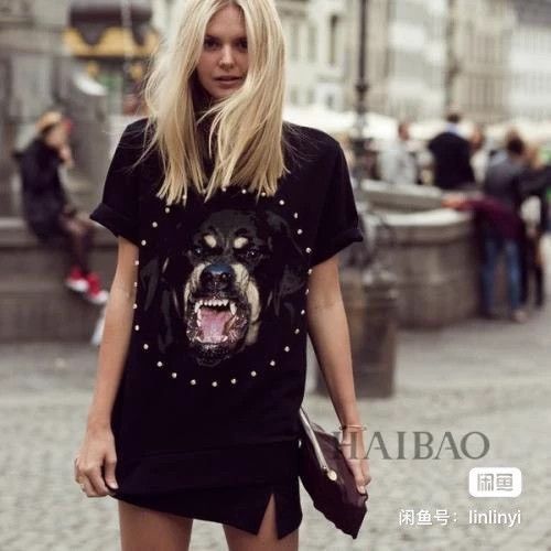 Givenchy Givenchy Diamond ring, Rottweiler dog head, short-sleeved Size US M / EU 48-50 / 2 - 8 Thumbnail