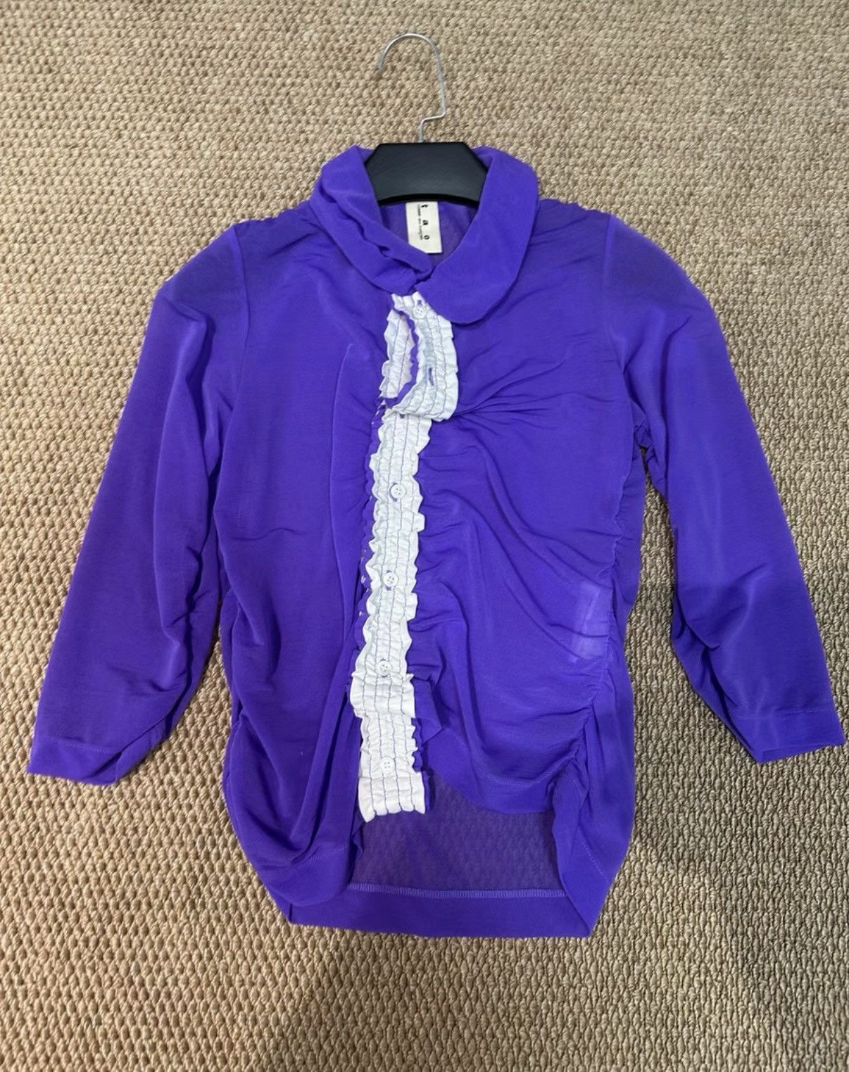 Comme des Garcons COMME des GARÇONS0 Pleated Peter Pan Collar Shirt K23 Size S / US 4 / IT 40 - 1 Thumbnail
