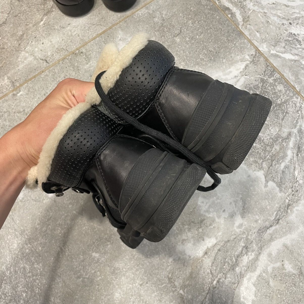 If Six Was Nine × Le Grande Bleu (L.G.B.) Gucci Flashtrek Sneaker shoes leather canvas fur faux boots Size US 5 / IT 35 - 9 Thumbnail