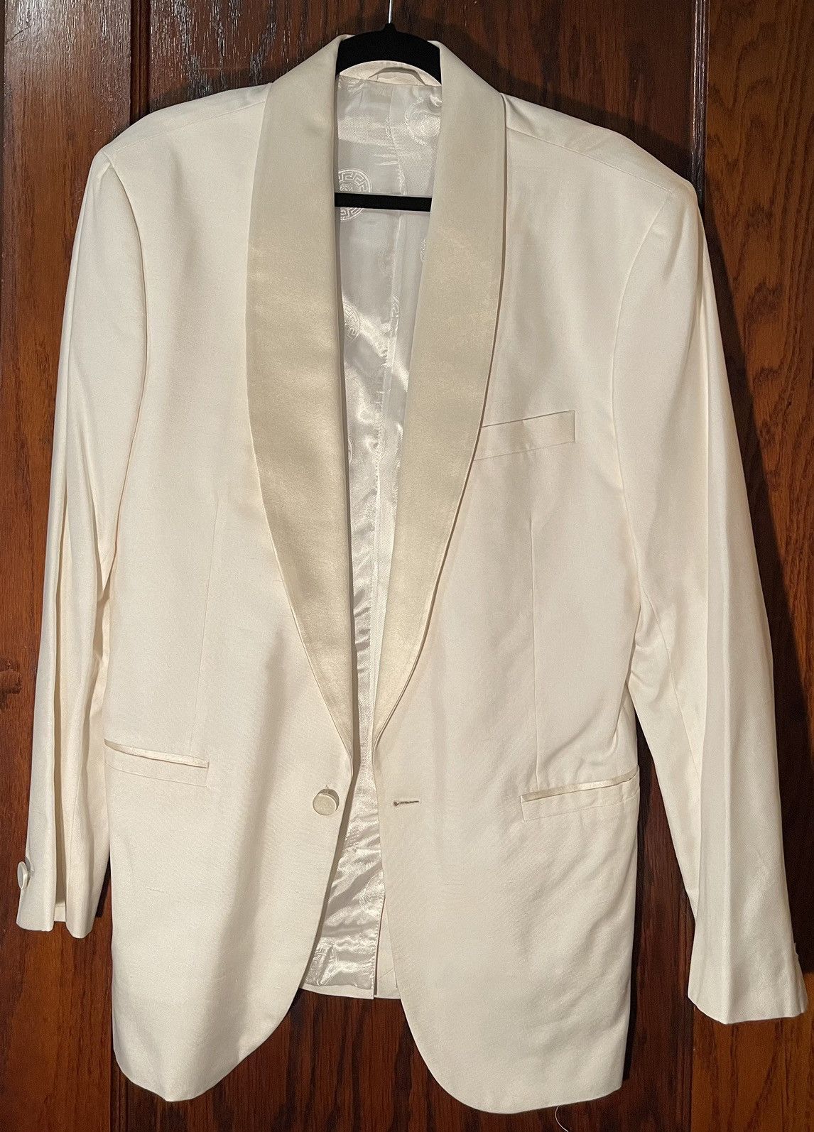 Versace Cream Lapel Tuxedo Jacket 52r