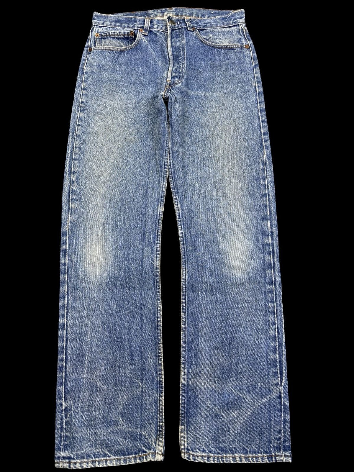Levi's Vintage 80s Levis 501 Original Cut Medium Wash Denim F798 Size US 31 - 2 Thumbnail