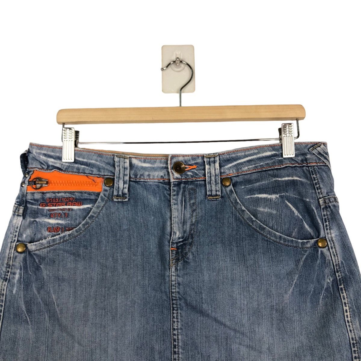 Hysteric Glamour 🔥Mini Skirt Denim G-Star Raw Japan Distressed Design Size 26" / US 2 / IT 38 - 3 Thumbnail