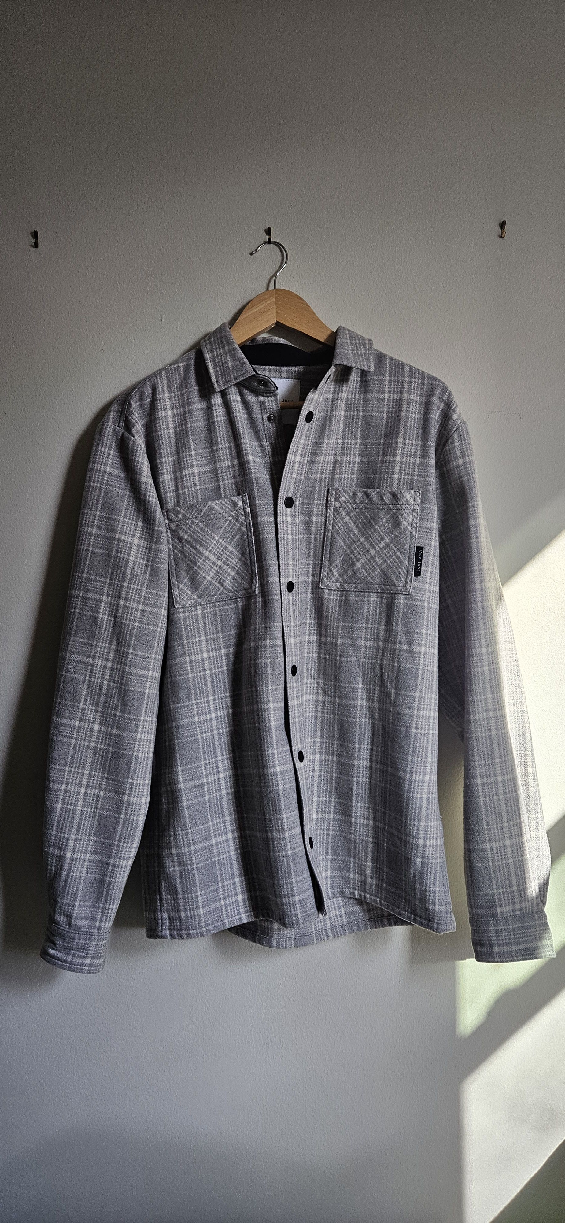 image of I Love Ugly Check Overshirt in Gray Check, Men's (Size Small)