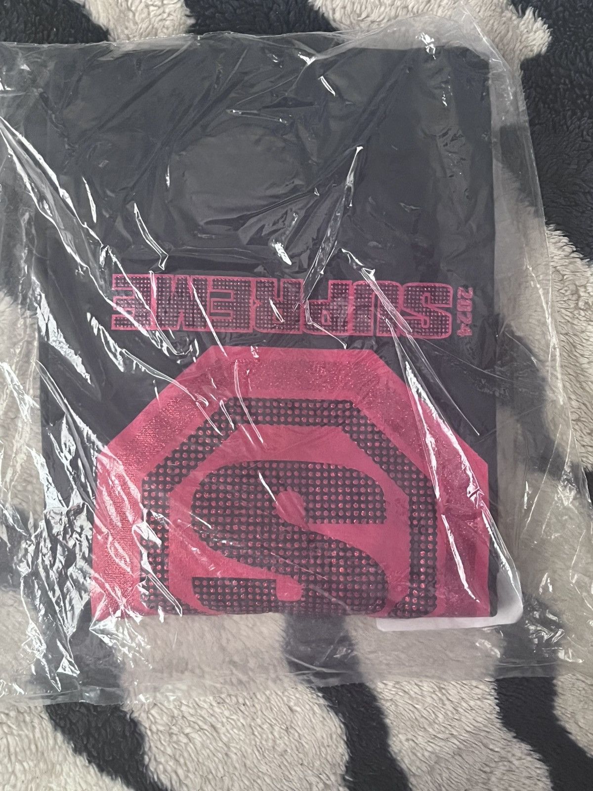 Supreme Rhinestone T Shirt Blue Red