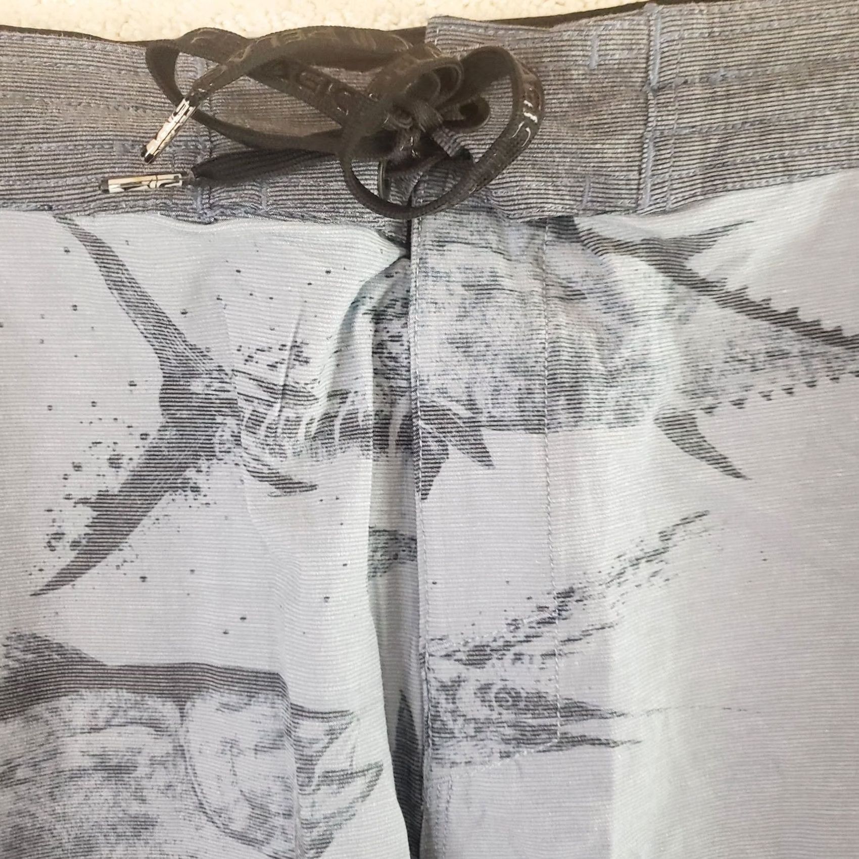 Vintage PELAGIC Board Shorts Men 38x8 Blue Fish Print Camouflage Swim Surf Flex Size US 38 / EU 54 - 3 Thumbnail