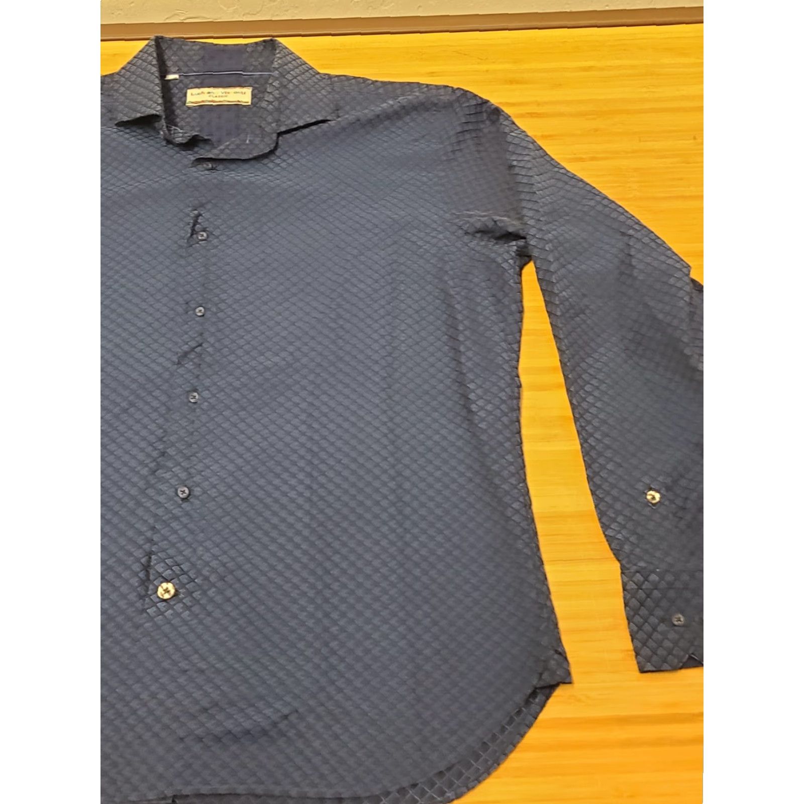 Luchiano Visconti **Men's Large Blue Collared Geometric Pattern Button-Up Shirt** User: Men's Large Blue Geometric Pattern Button-Up Shirt Size US L / EU 52-54 / 3 - 2 Thumbnail
