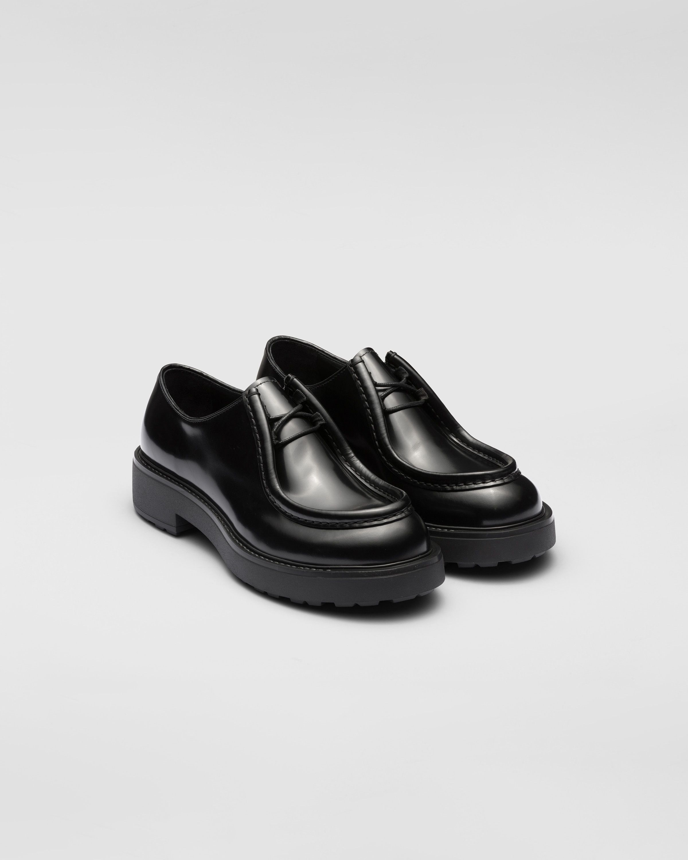 Prada PRADA Diapason Opaque Brushed Leather Lace-up Shoes | Grailed