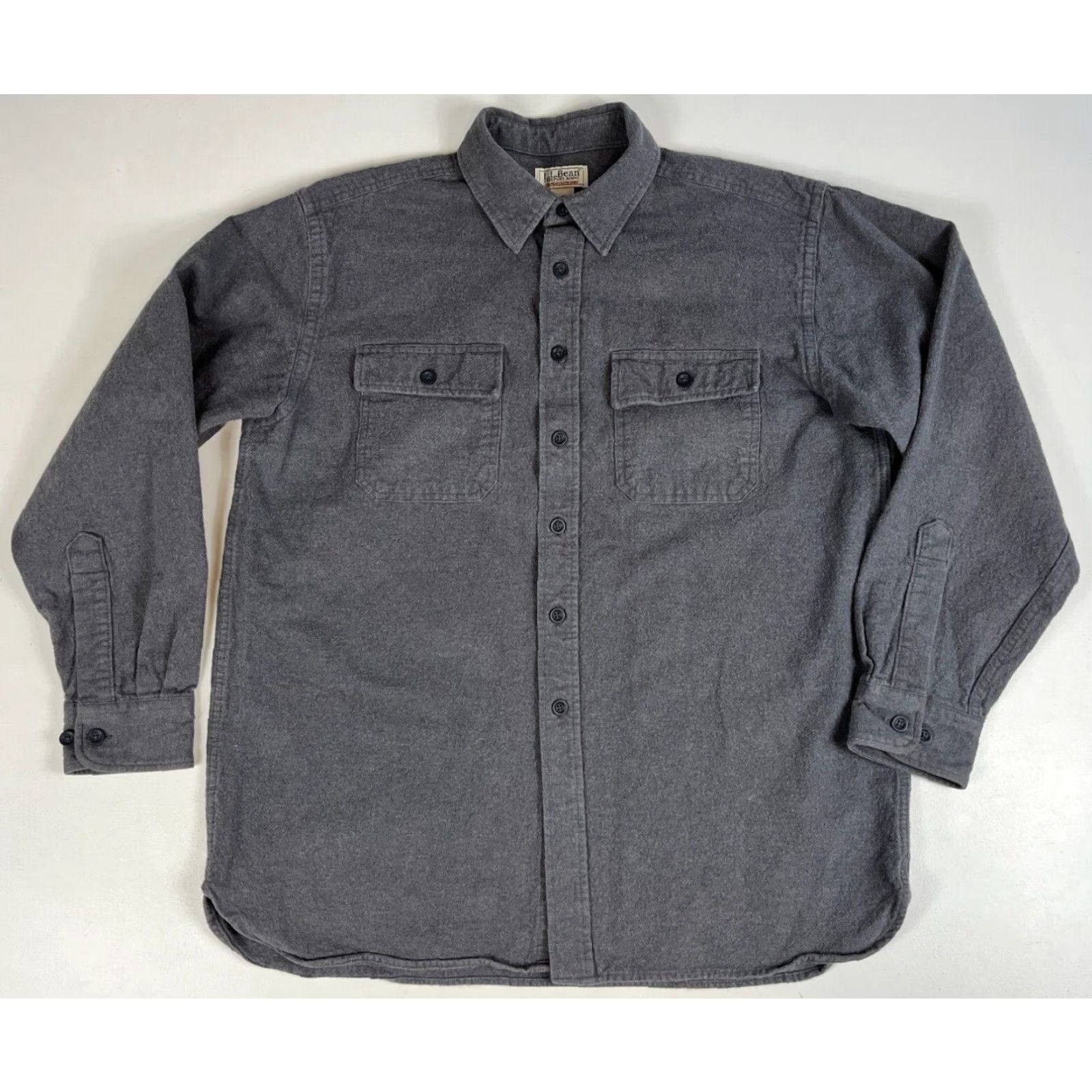 Vintage L.L. Bean Men's Chamois Cloth Shirt Button-Up Size L Gray Regular Size US L / EU 52-54 / 3 - 4 Thumbnail